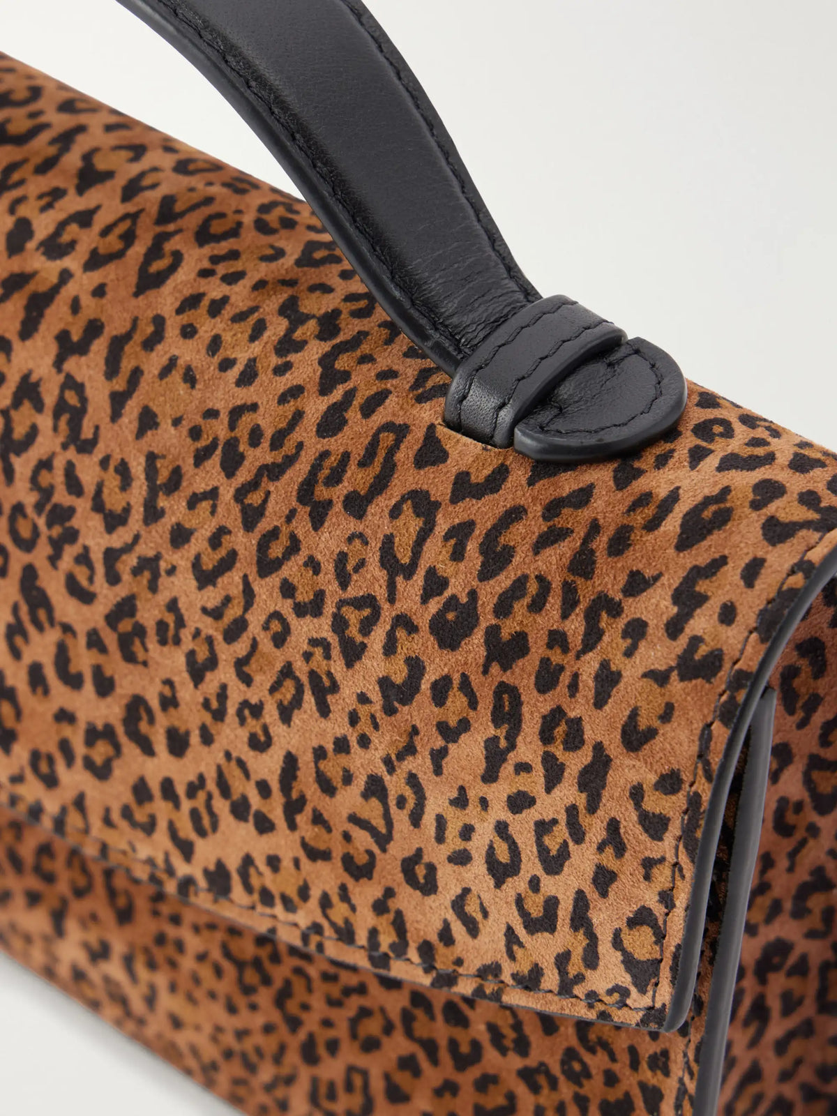 Hunting Season Leather-trimmed Leopard-print Suede Top-handle Bag