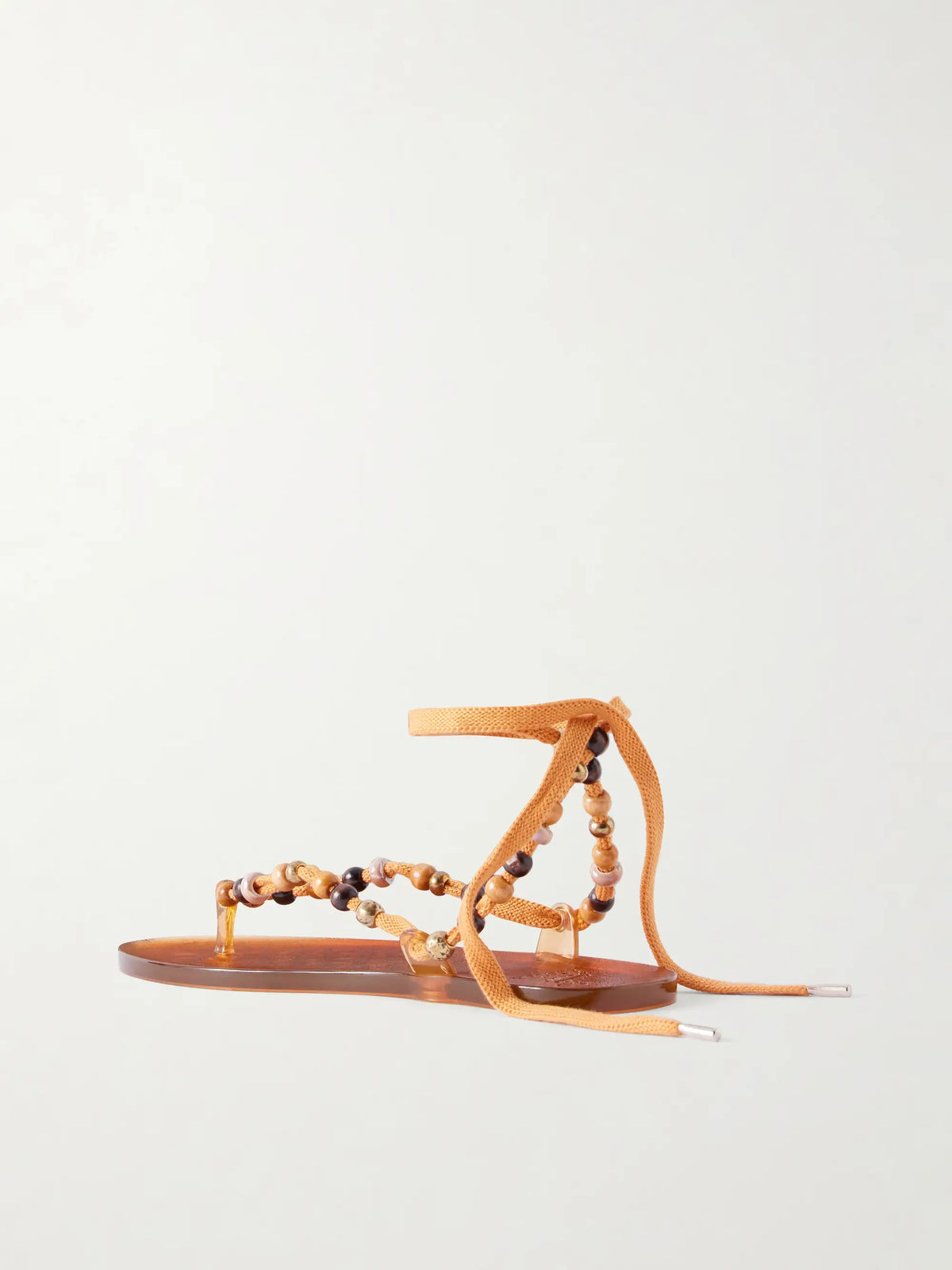 Ancient Greek Esther Bead-embellished Jelly Thong Sandals