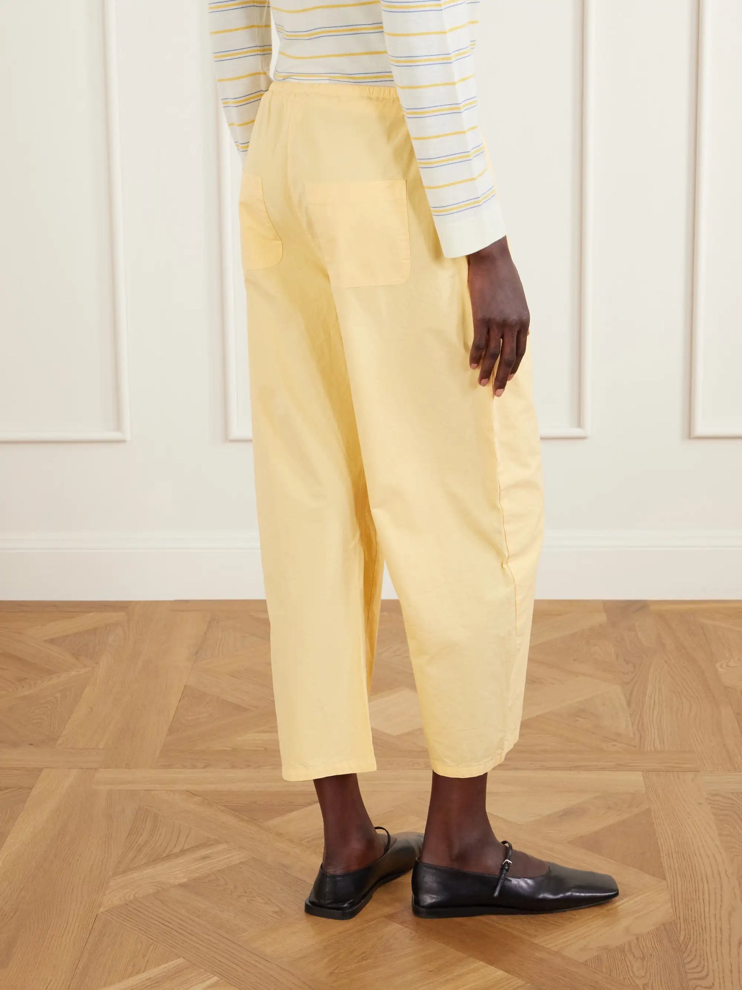 Kyoto Cotton-poplin Low-rise Wide-leg Pants