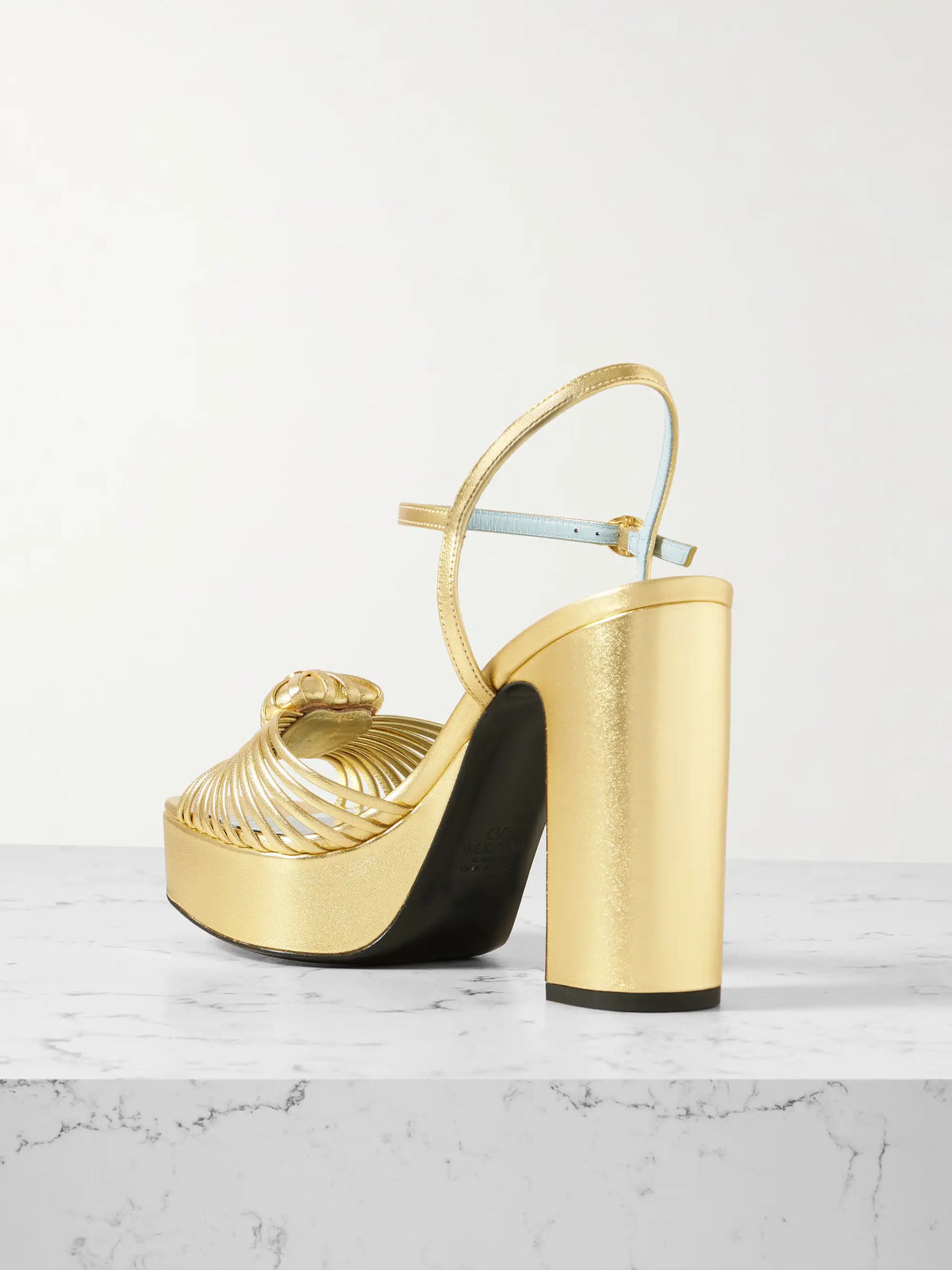 Royal 115 Embellished Metallic Leather Platform Sandals