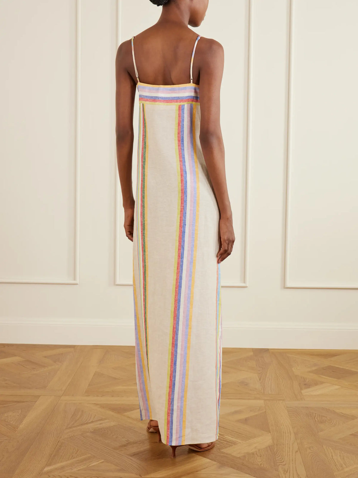 Laura Striped Linen Maxi Dress