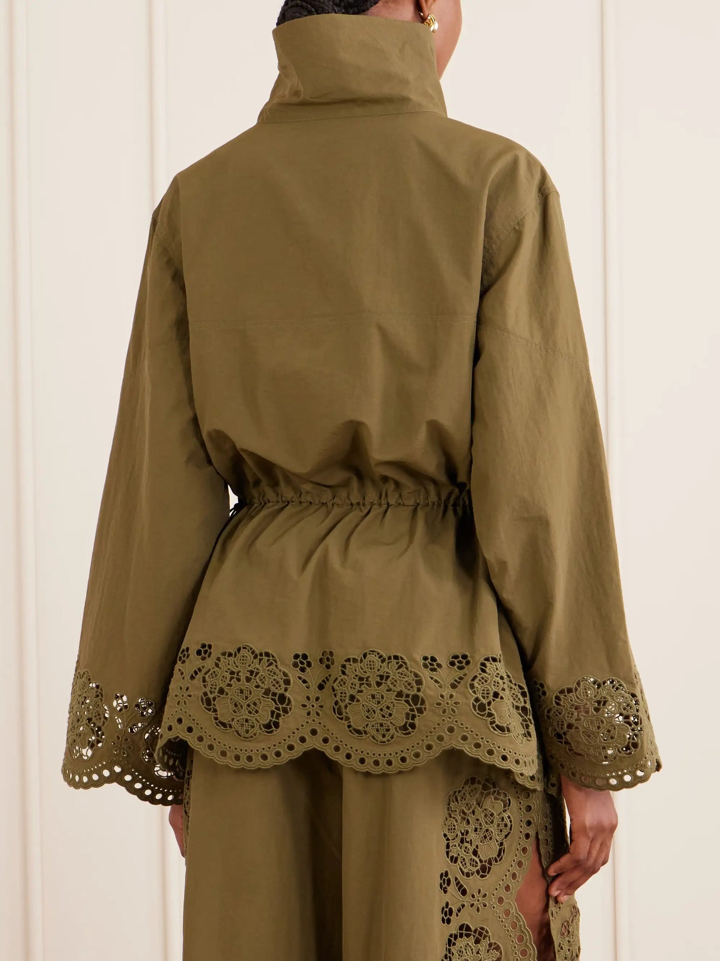 Vittoria Broderie Anglaise-trimmed Shell Jacket
