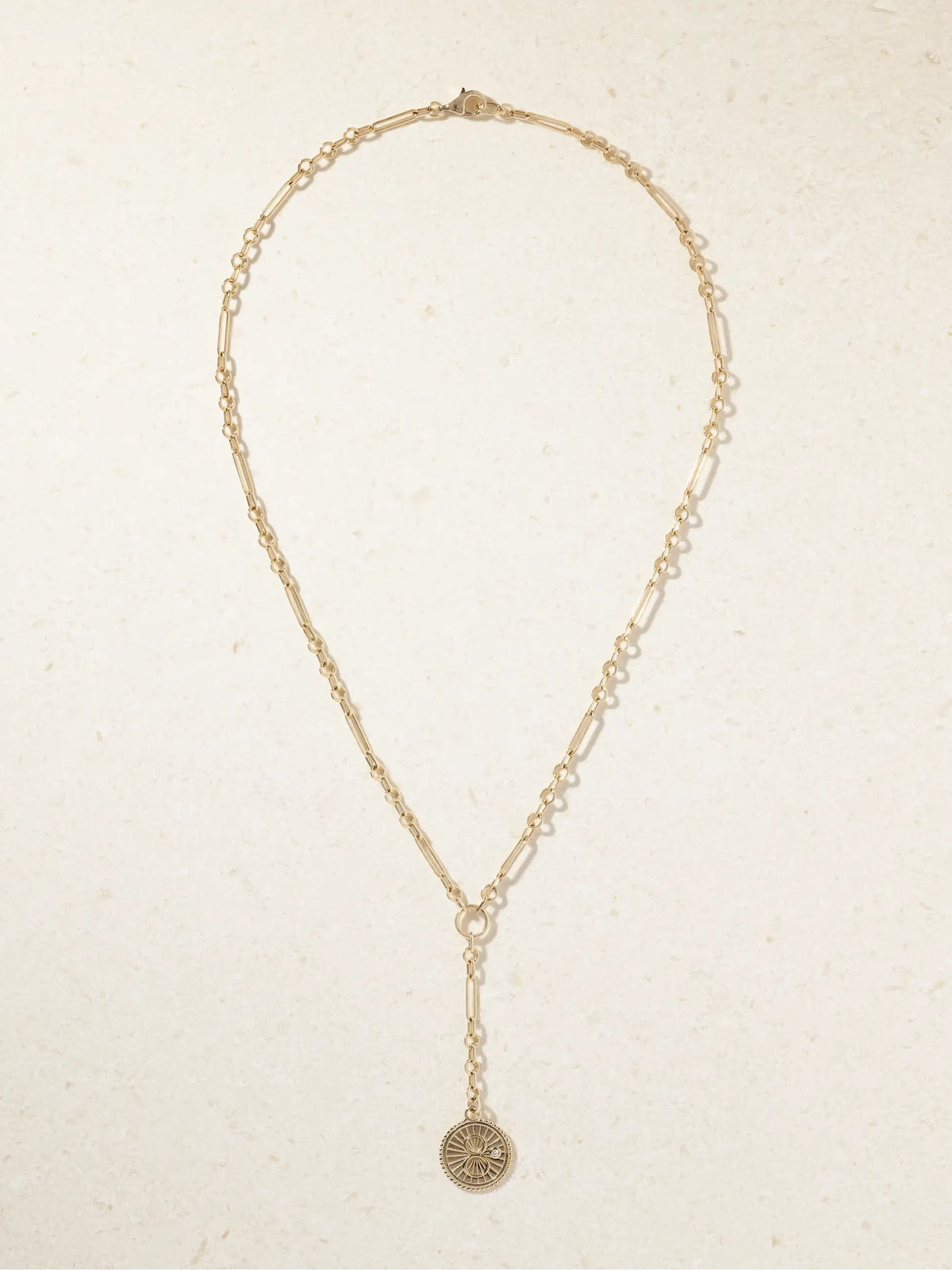 Karma + Fine Mixed Clip 18-karat Gold Diamond Necklace