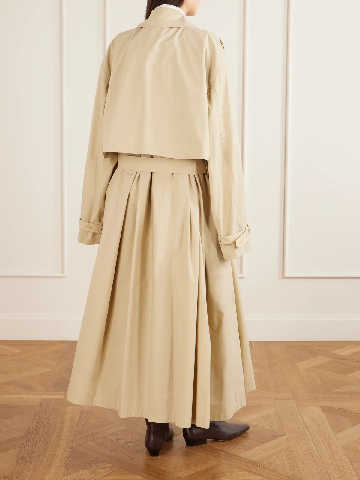 Mireille Ruched Cotton-gabardine Trench Coat