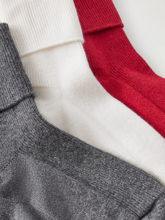 Johnstons Elgin Set Of Three Ribbed Cashmere-blend Socks