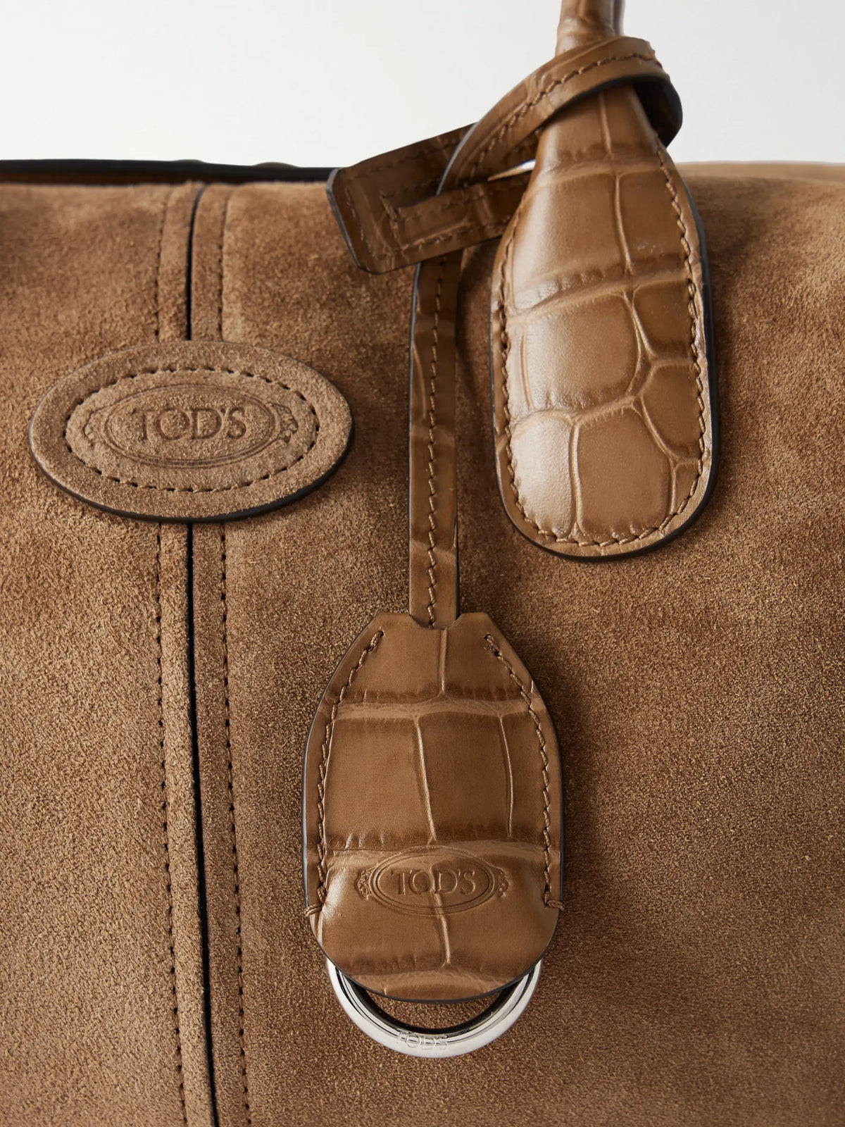 Bauletto Leather-trimmed Suede Shoulder Bag