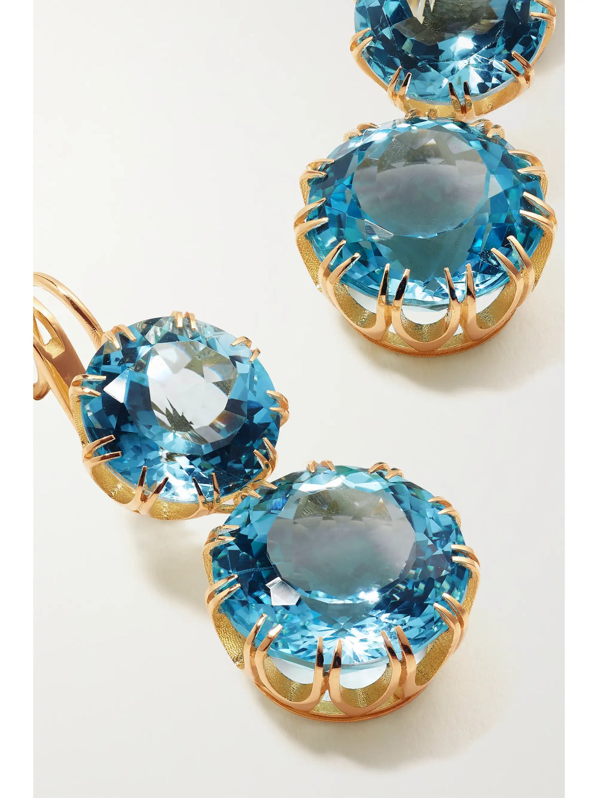 Crown 18-karat Gold Topaz Earrings
