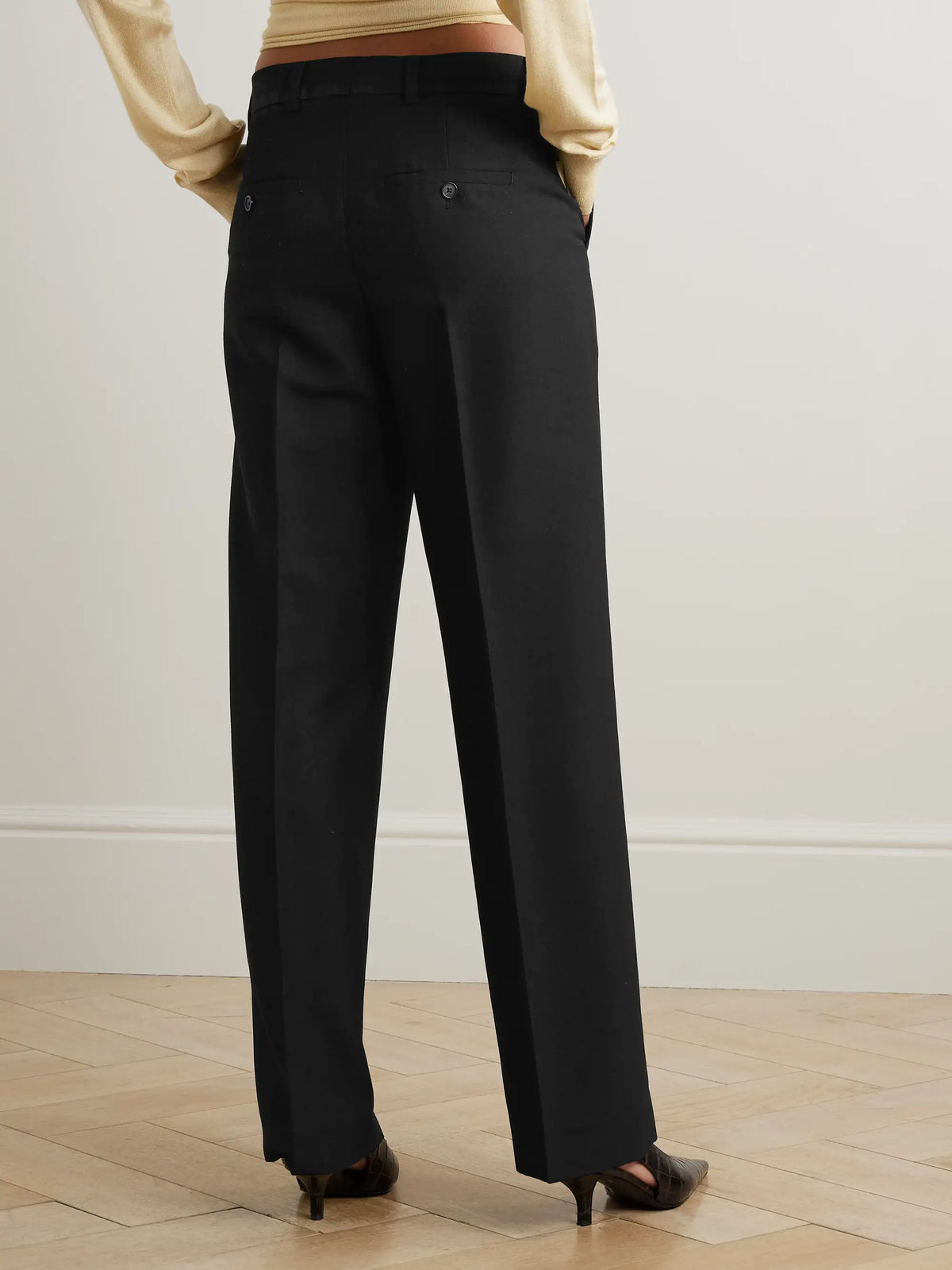 Recycled Grain De Poudre Straight-leg Pants