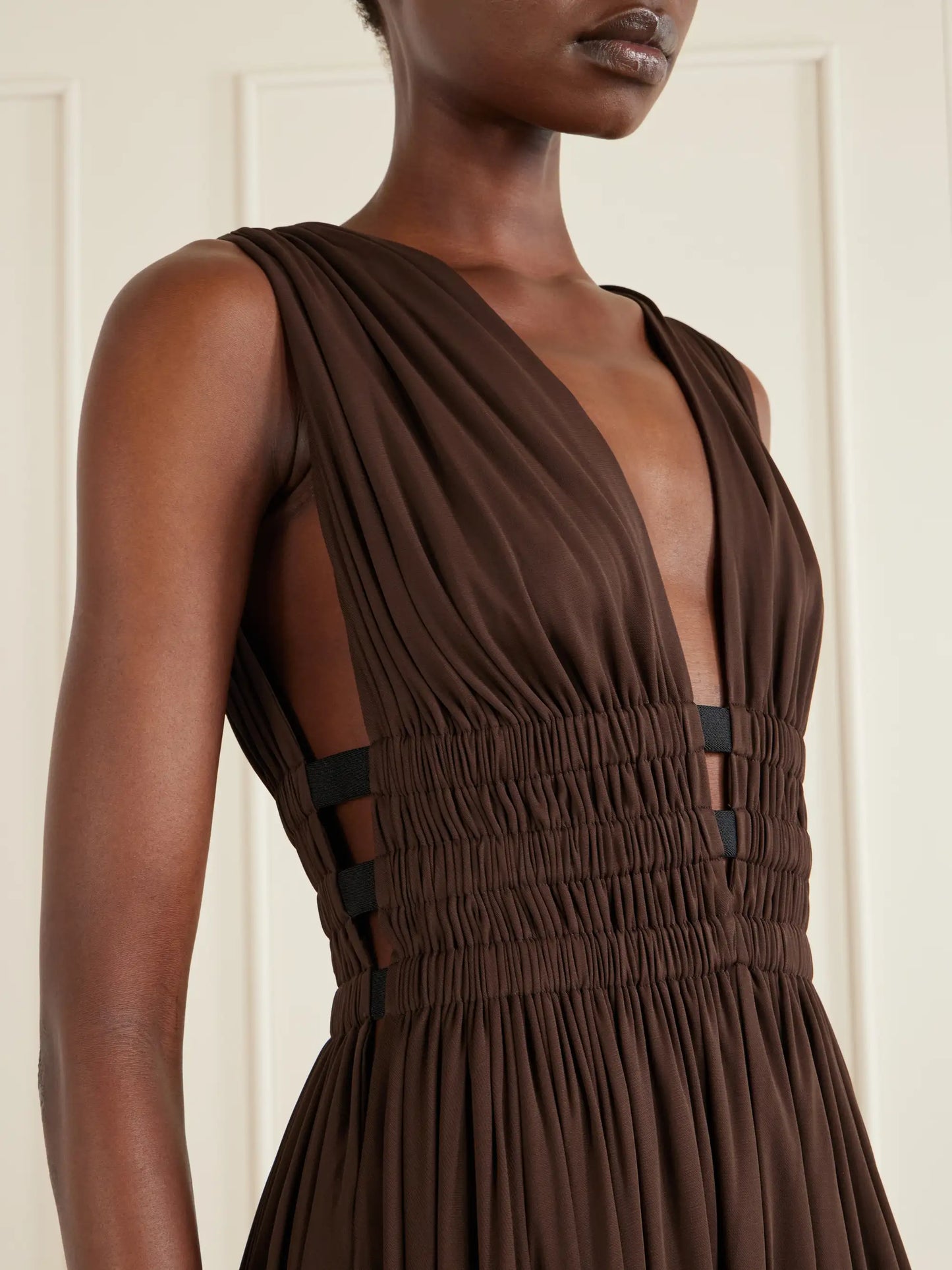 Draped Jersey Midi Dress