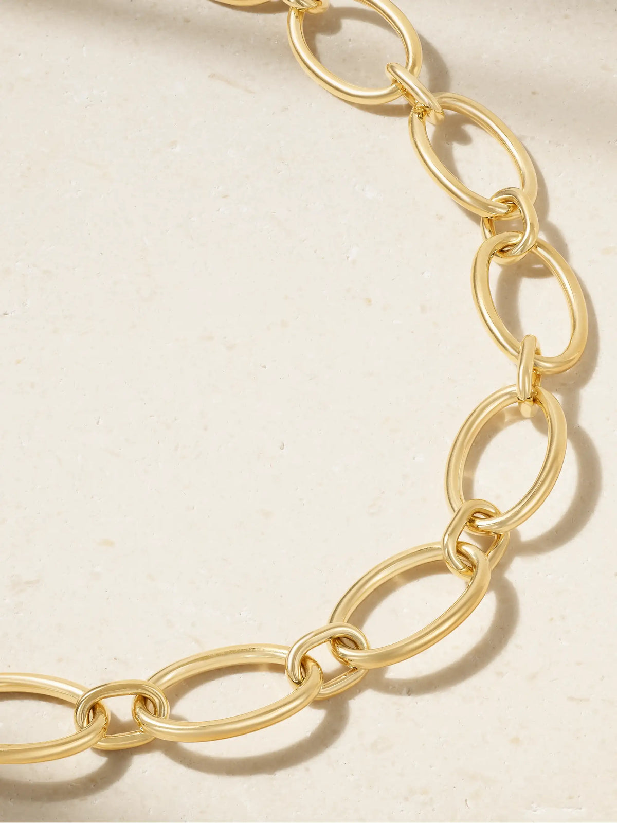 Oval Link Chain 18-karat Gold Necklace And Bracelet Set