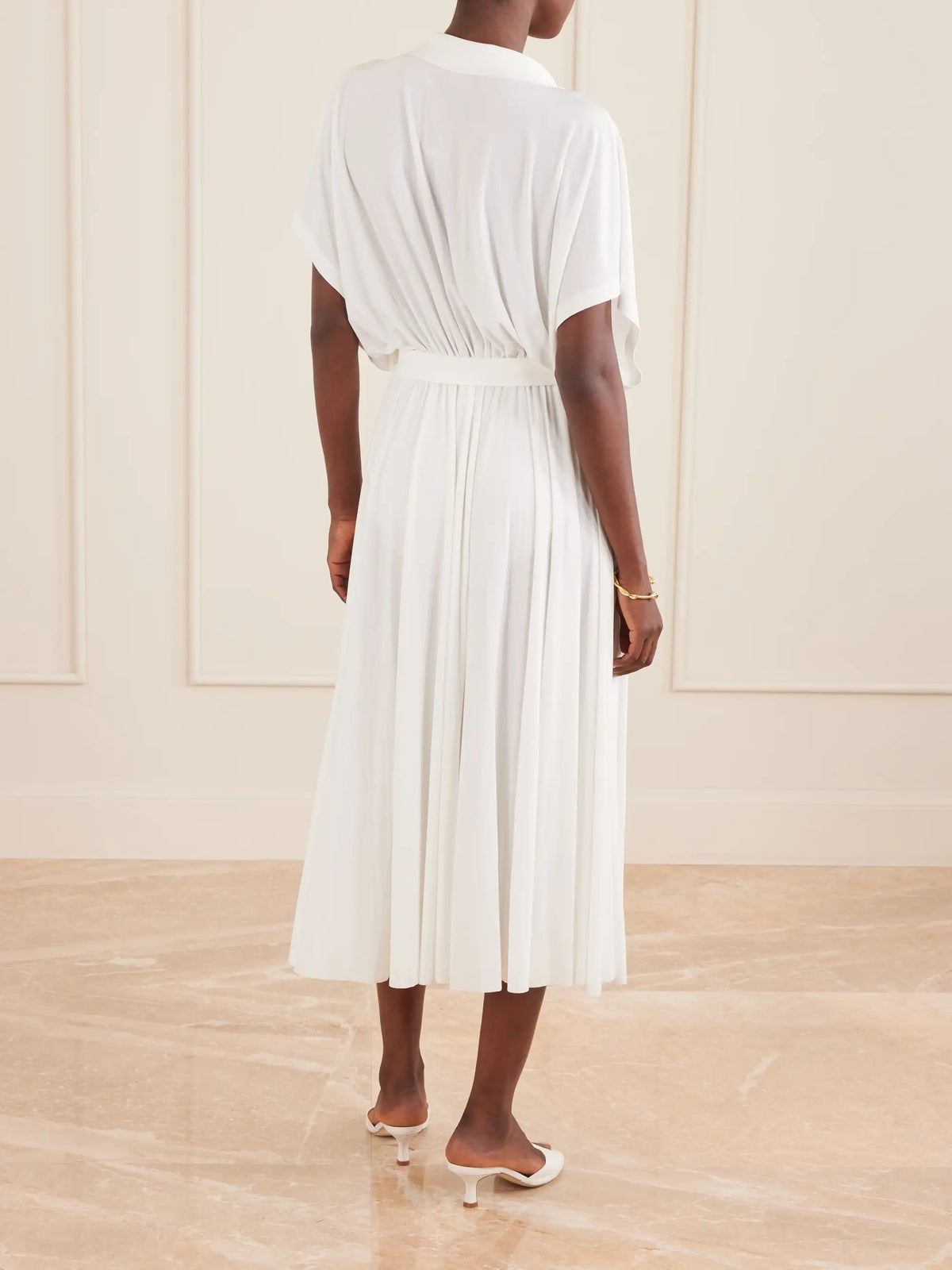 Belted Jersey Midi Dress