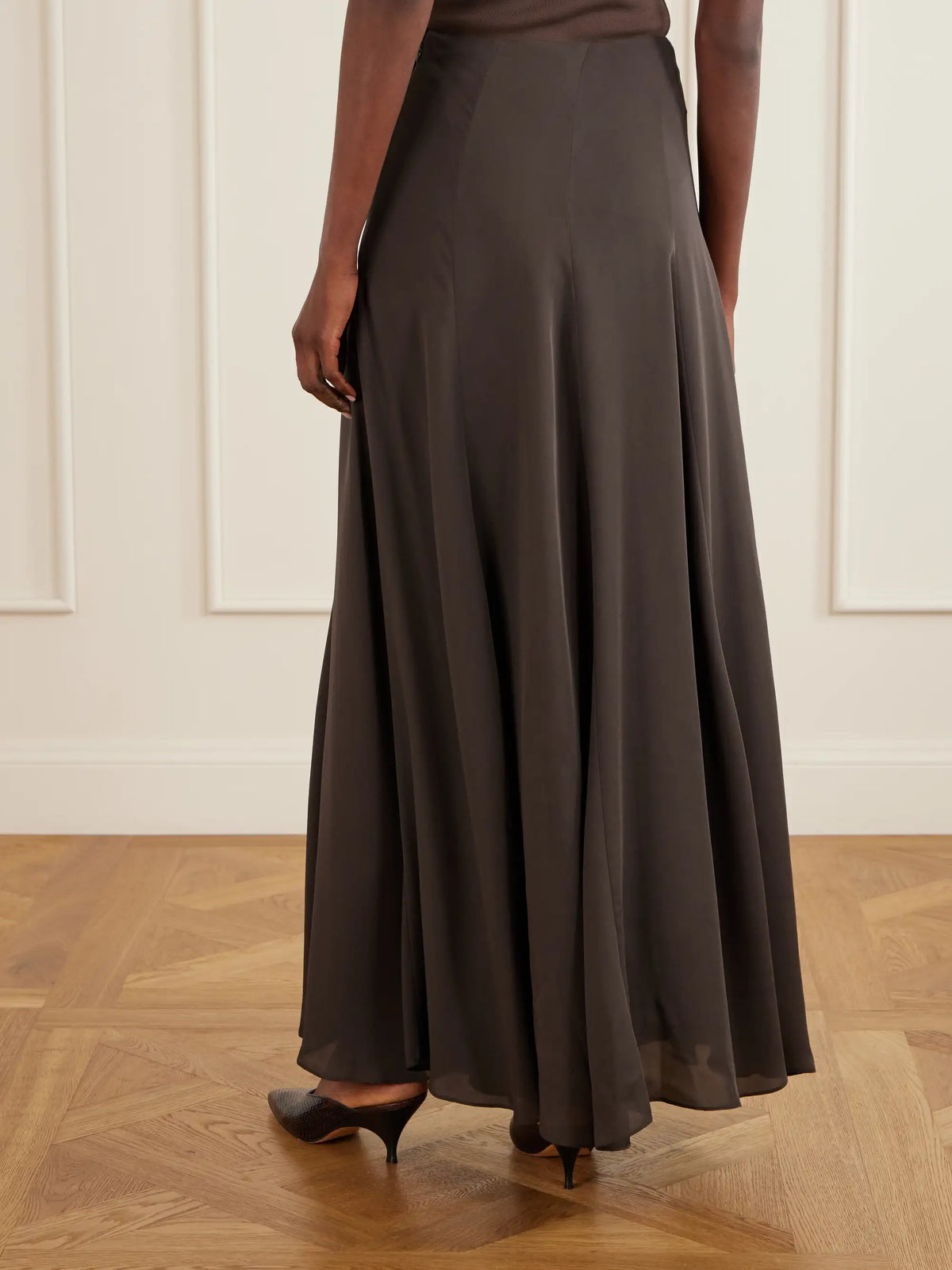 Ruohan Aeris Pleated Silk-crepe Midi Skirt