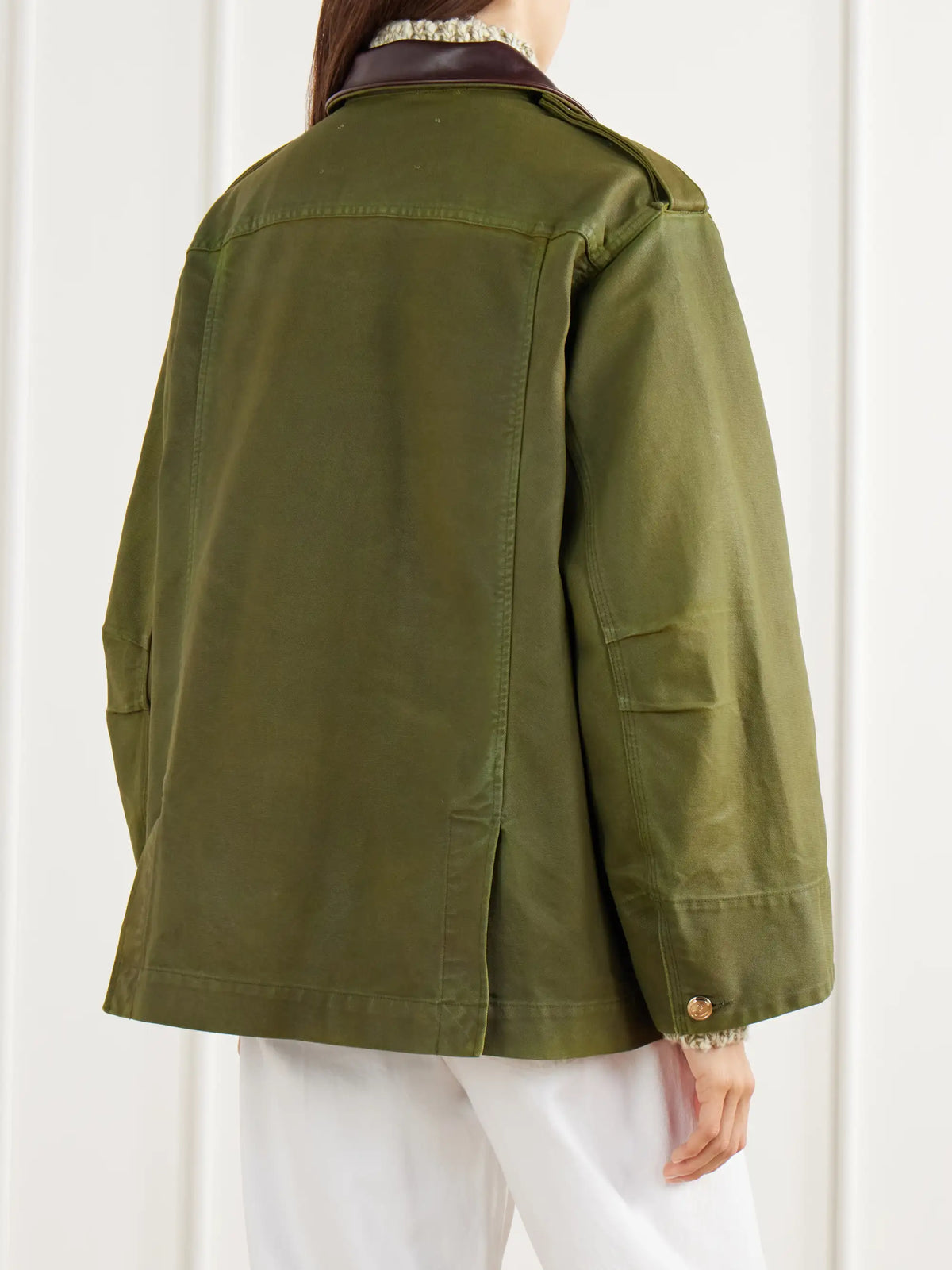 RÙADH The Ettienne Leather-trimmed Cotton Duck-canvas Coat