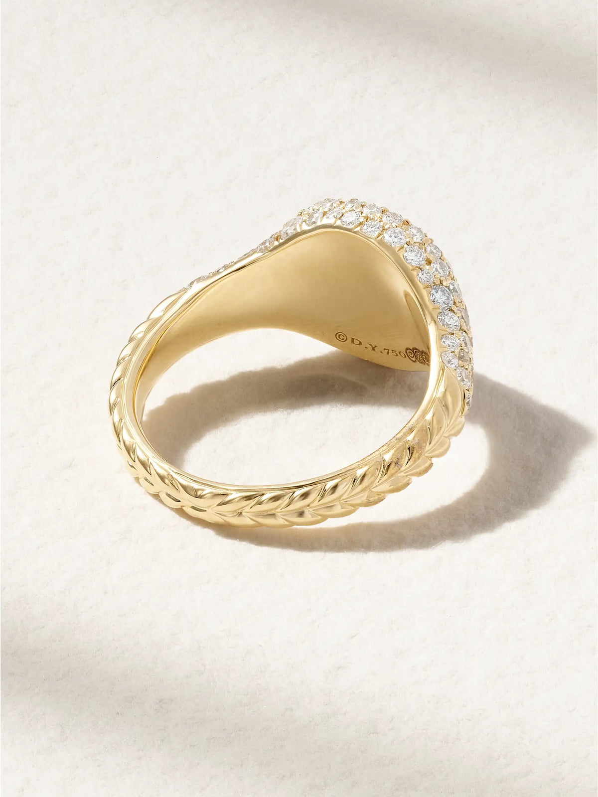 Mini Chevron 18-karat Gold Diamond Pinky Ring