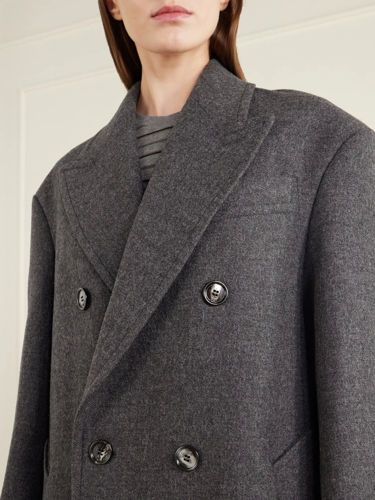 AMI PARIS Double-breasted Virgin Wool-gabardine Coat