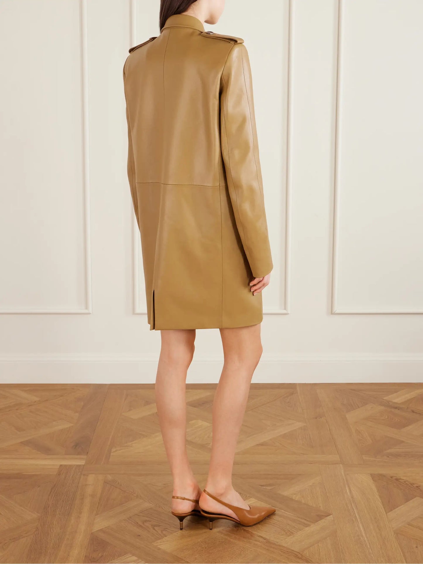 Sadra Double-breasted Leather Coat