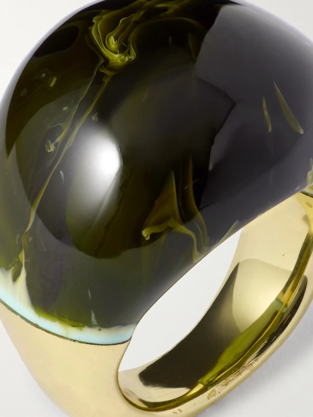 Large Gold-tone And Resin Ring