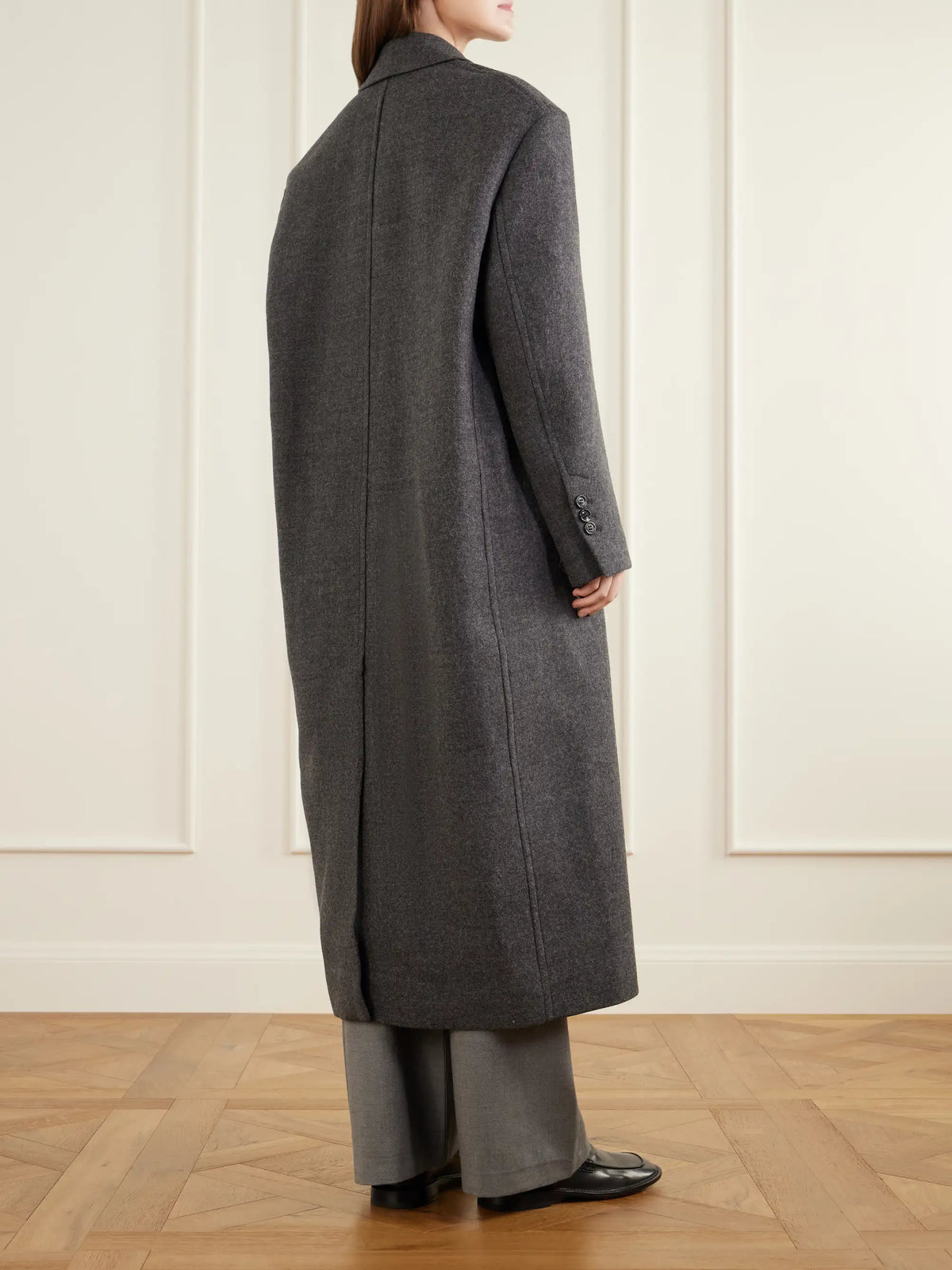 AMI PARIS Double-breasted Virgin Wool-gabardine Coat