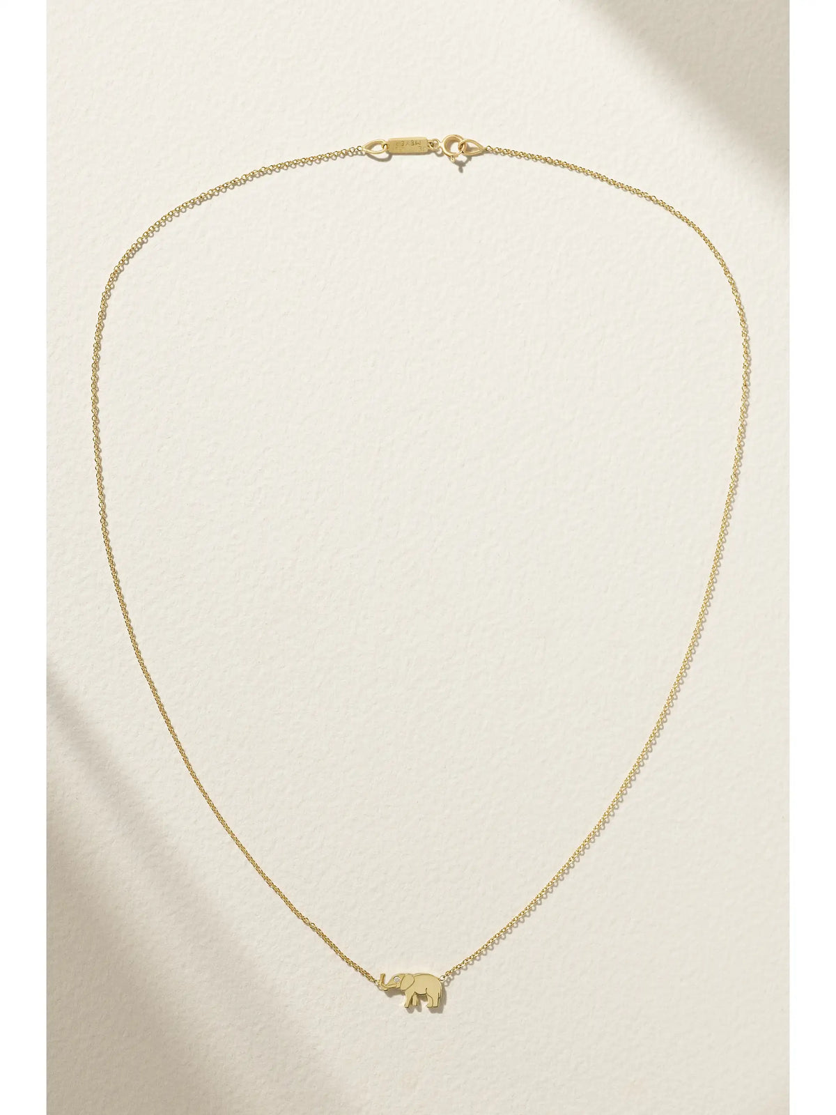 Mini Elephant 18-karat Gold Diamond Necklace