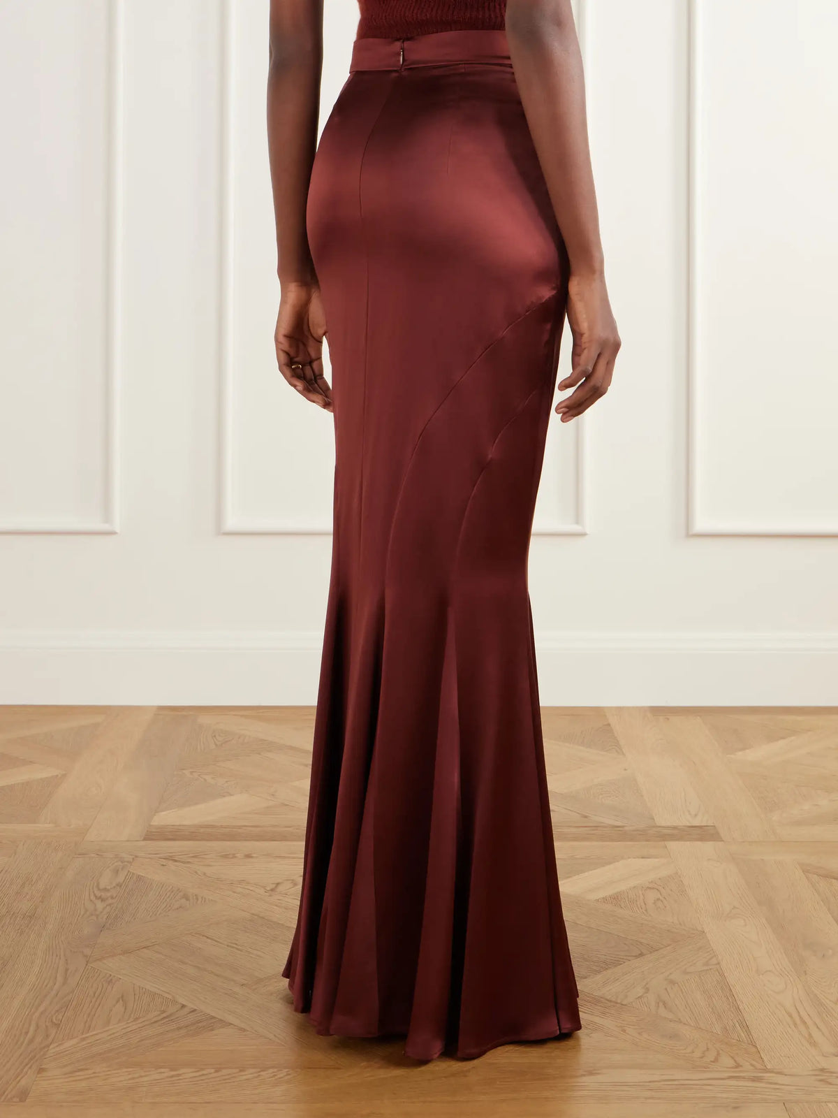 Max Mara Tabarin Pleated Silk-satin Maxi Skirt
