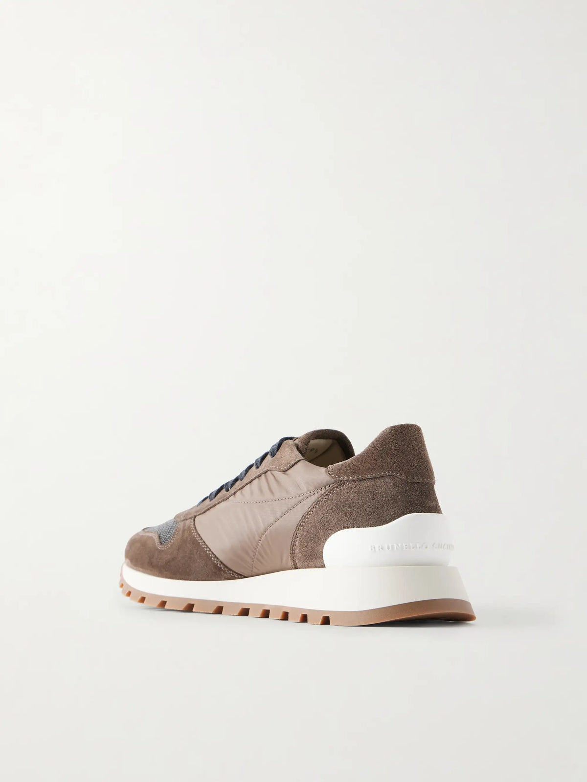 Monilli Runner Bead-embellished Shell And Suede Sneakers