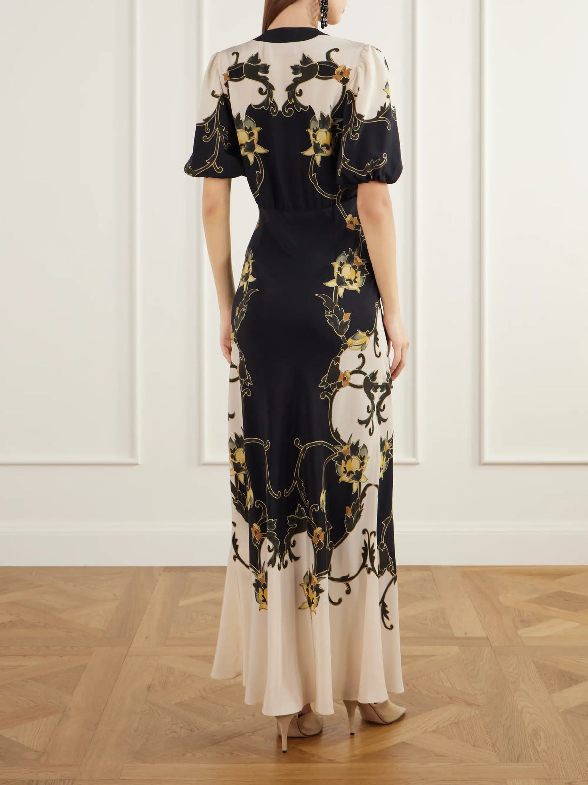 La DoubleJ Marlene Floral-print Silk-crepe Maxi Dress