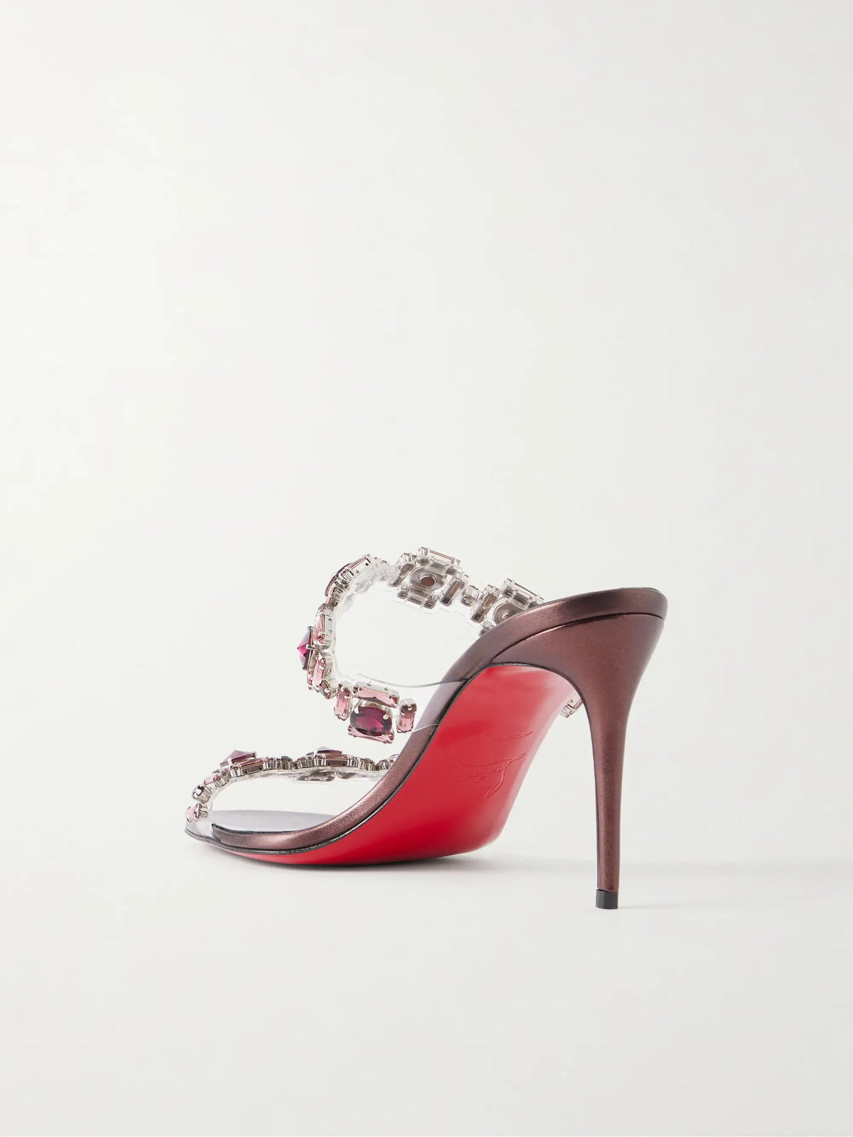 Just Jewel 85 Embellished Pvc And Metallic Leather Sandals