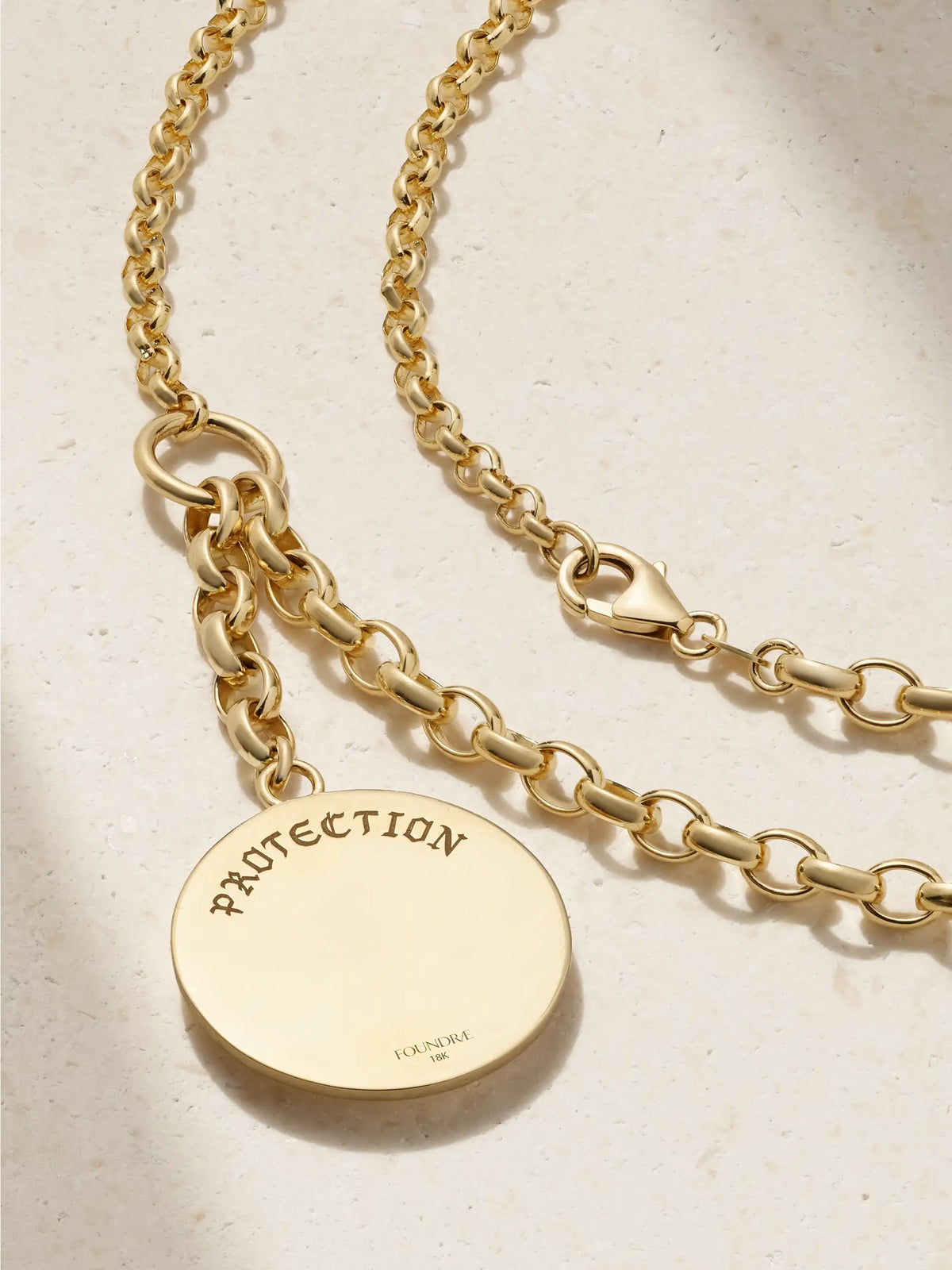 Protection Triskele + Heavy Mixed Belcher 18-karat Gold Diamond Necklace