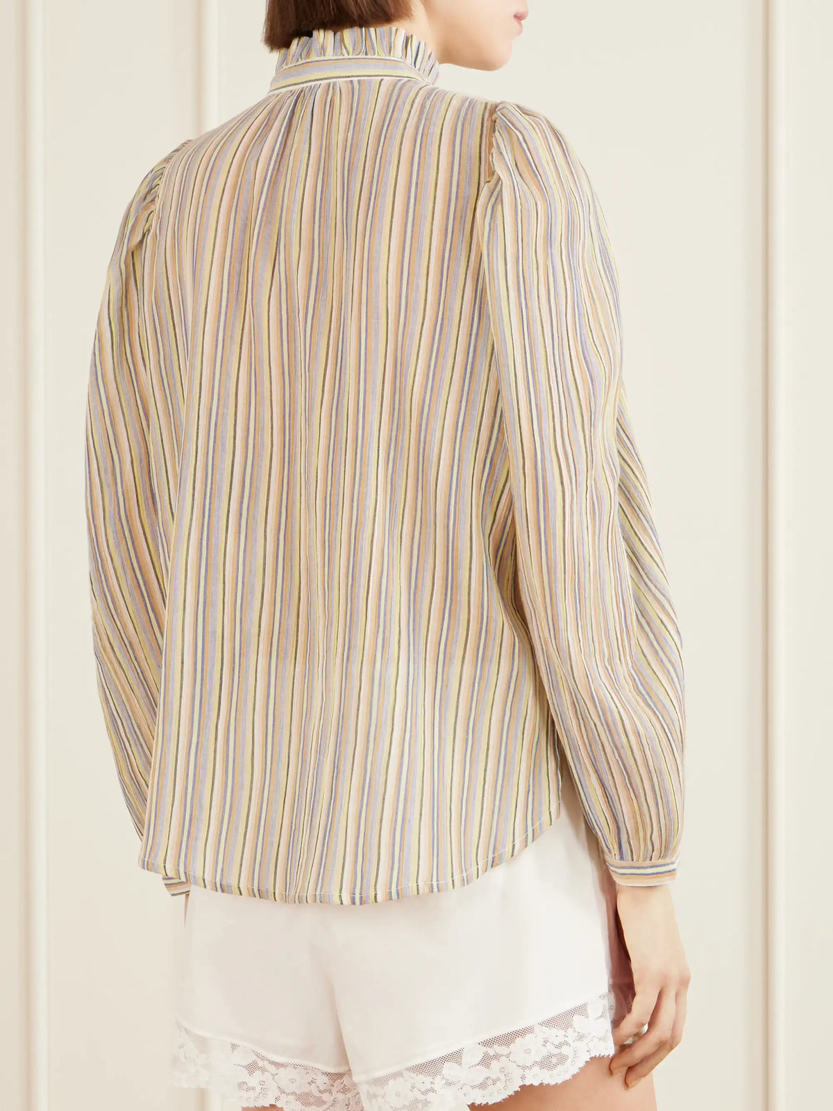 ALIX OF BOHEMIA Annabel Sandlilt Striped Cotton-voile Blouse