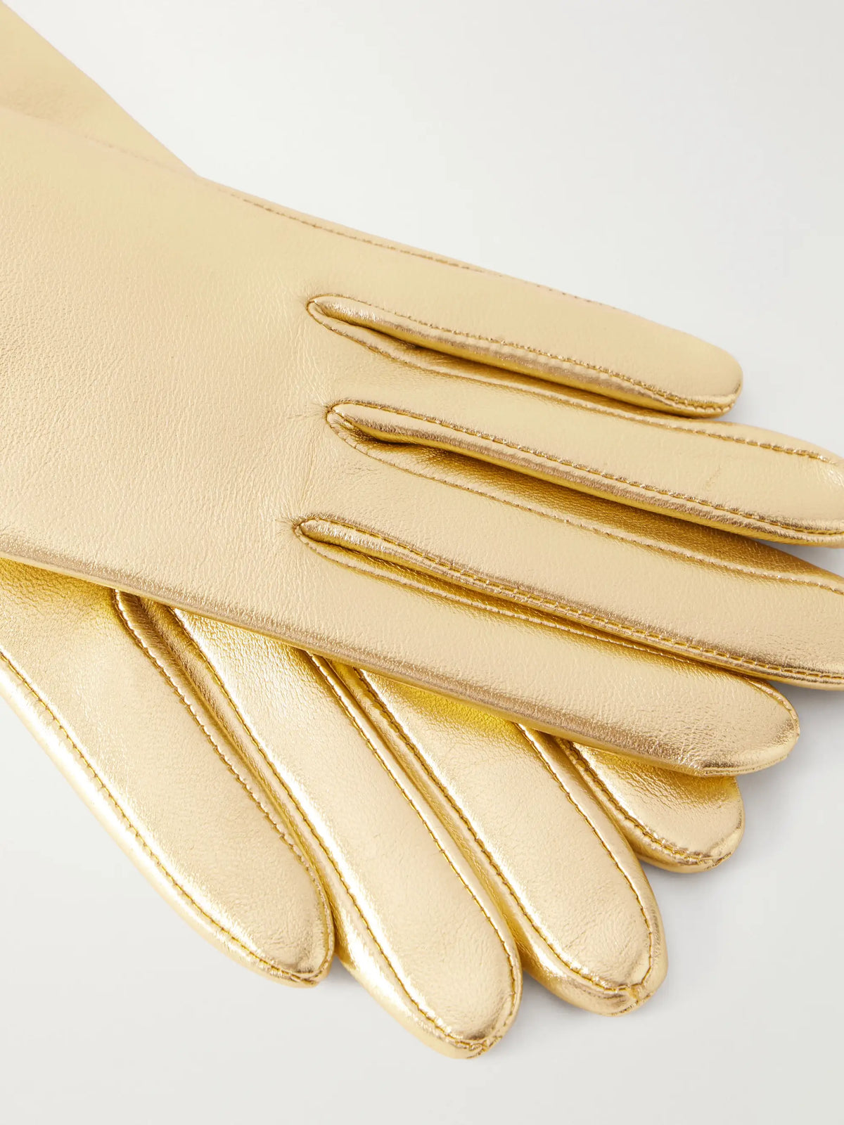 Agnelle Olga Metallic Leather Gloves
