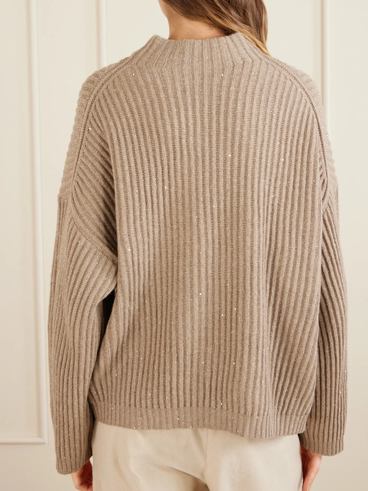 Brunello Cucinelli Sequined Ribbed-knit Sweater