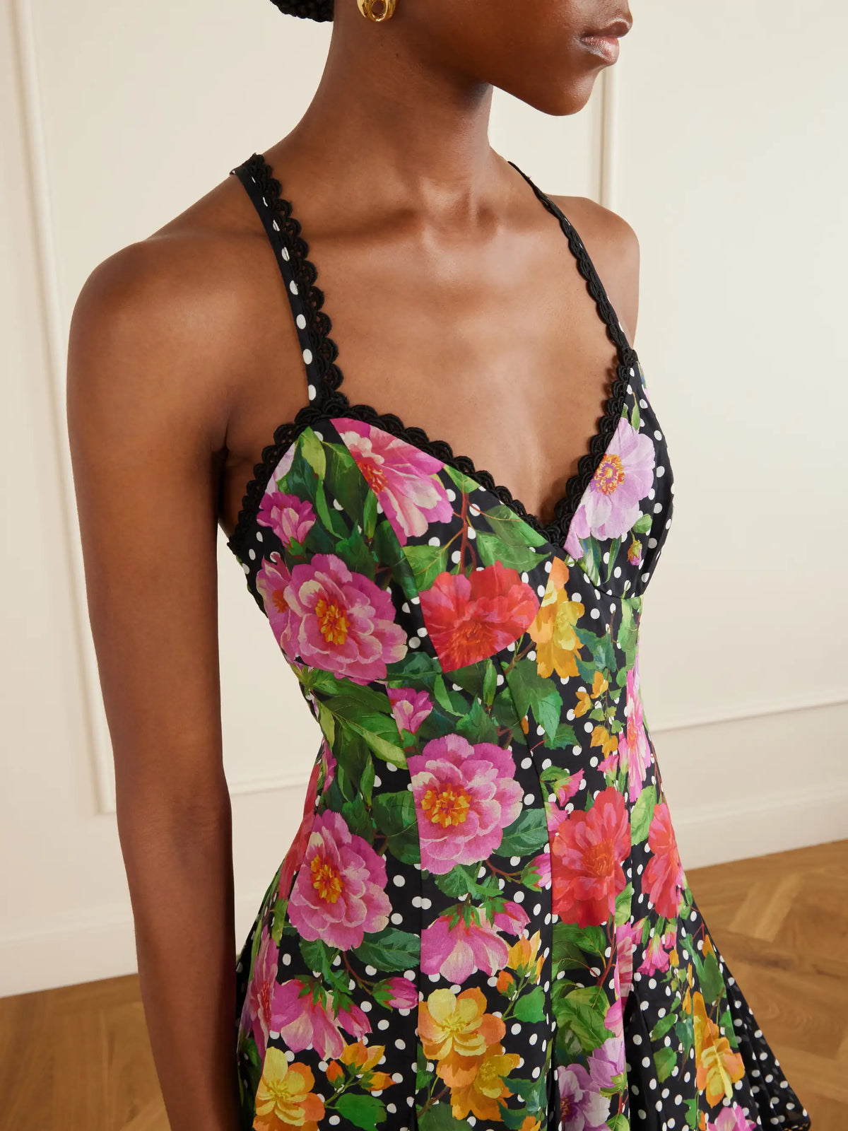 Rosela Floral-print Cotton-blend Mini Dress