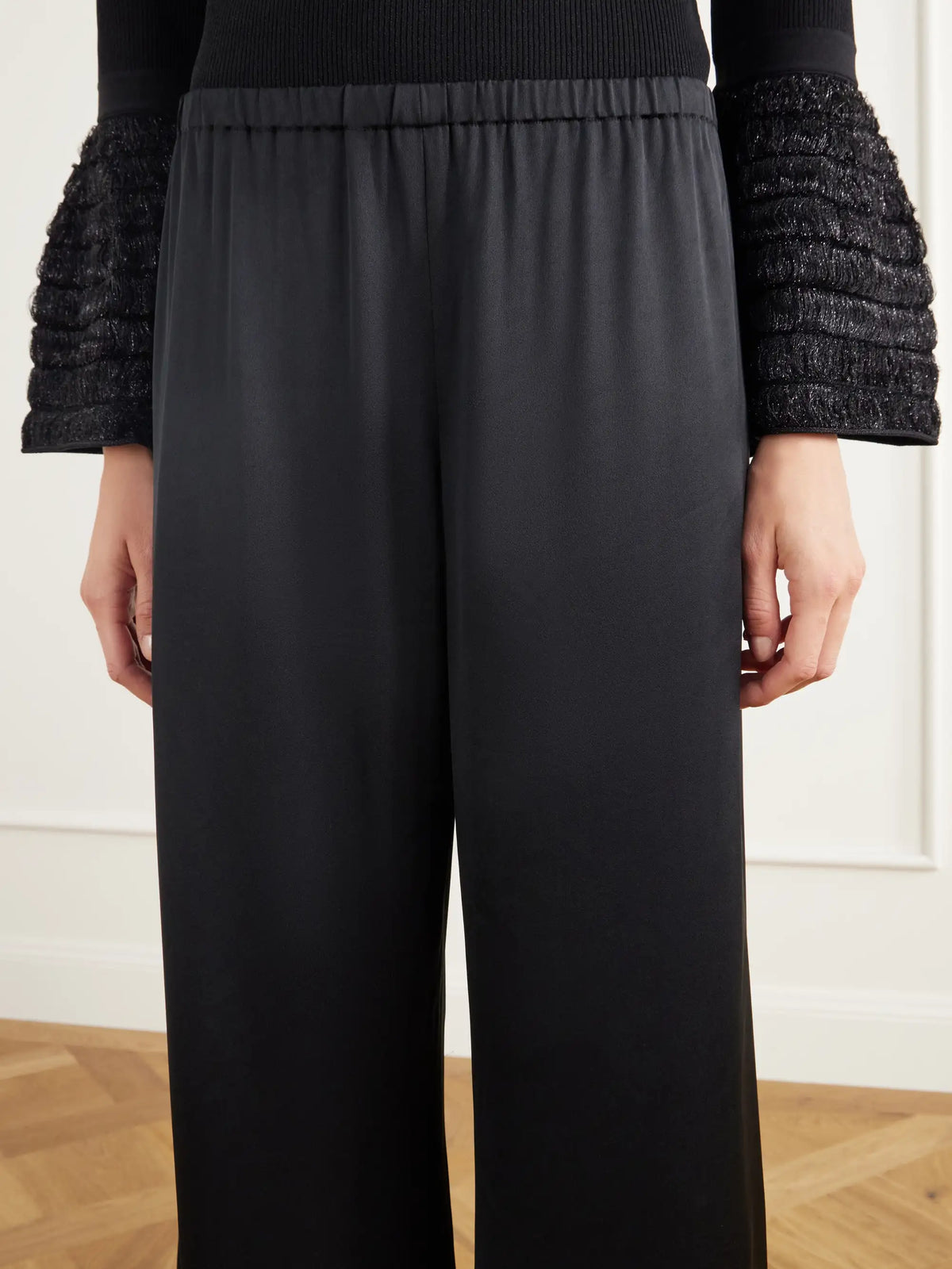 SIMKHAI Roni Satin Wide-leg Pants