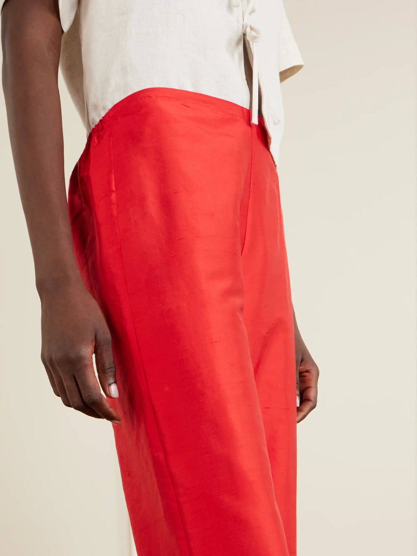 Stroll Silk-dupioni Wide-leg Pants