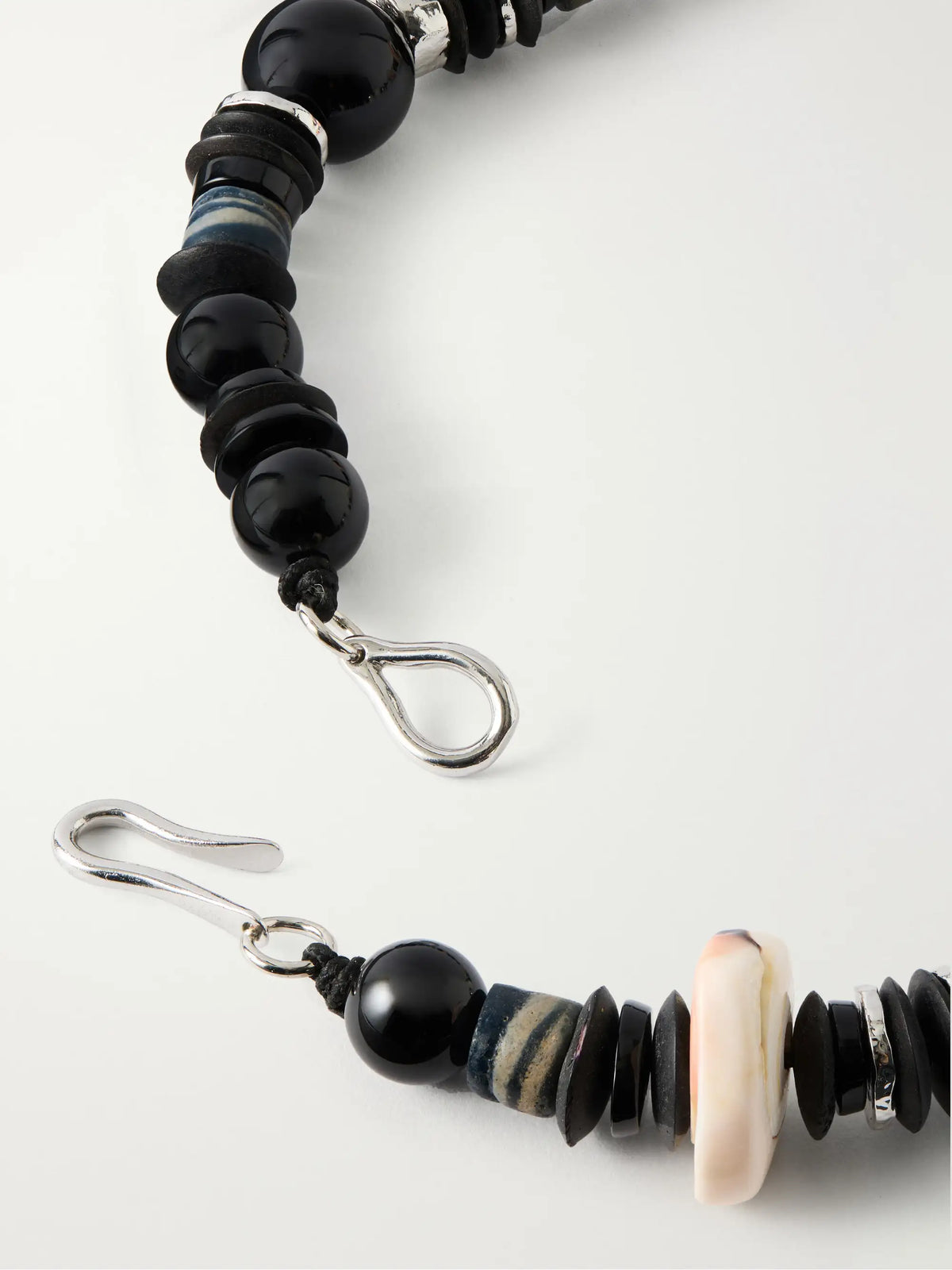 Samsara Silver, Onyx And Seashell Necklace