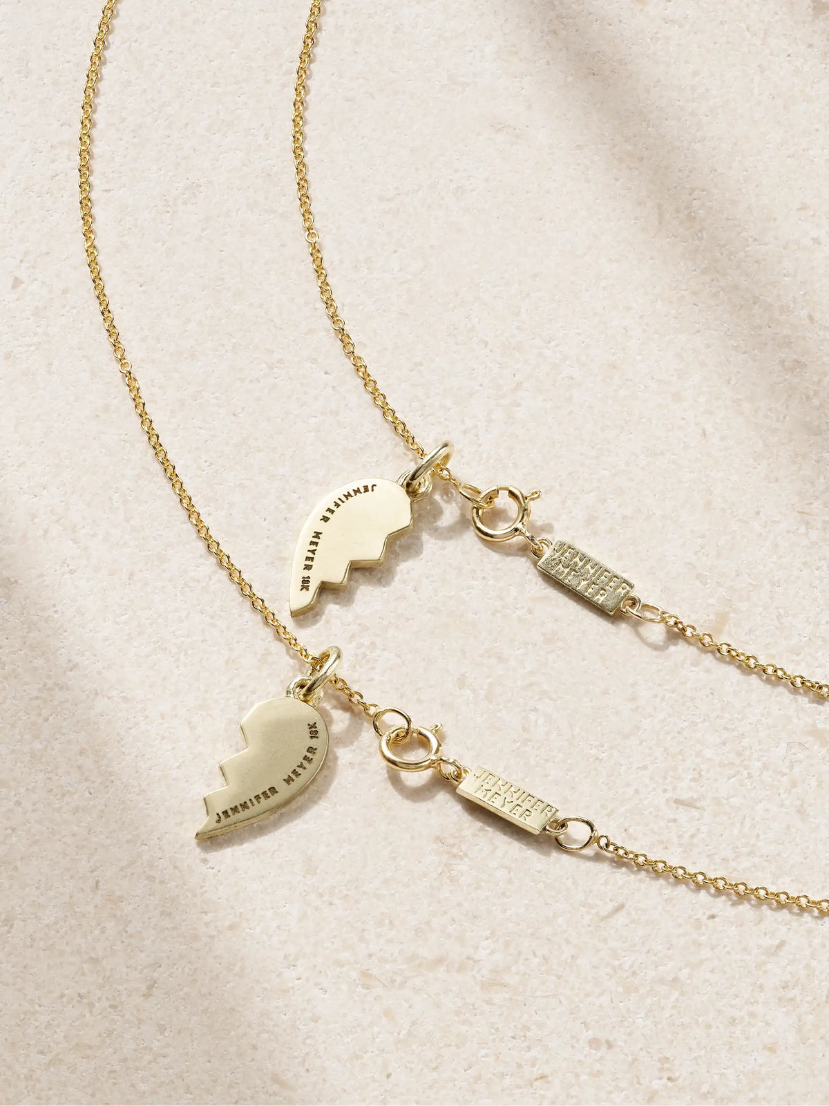 Set Of Two Mini Piece Of My Heart 18-karat Gold Necklaces