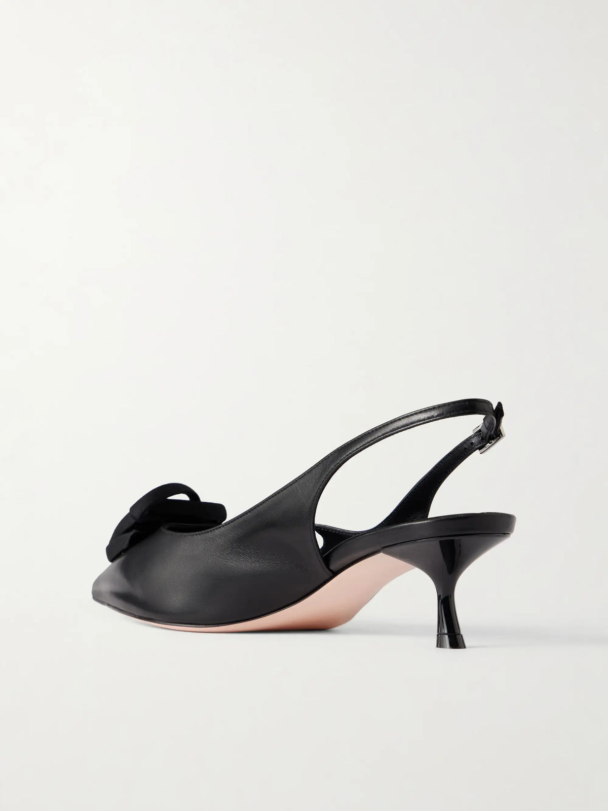 I Love Vivier Roses 45 Twill-trimmed Leather Slingback Pumps