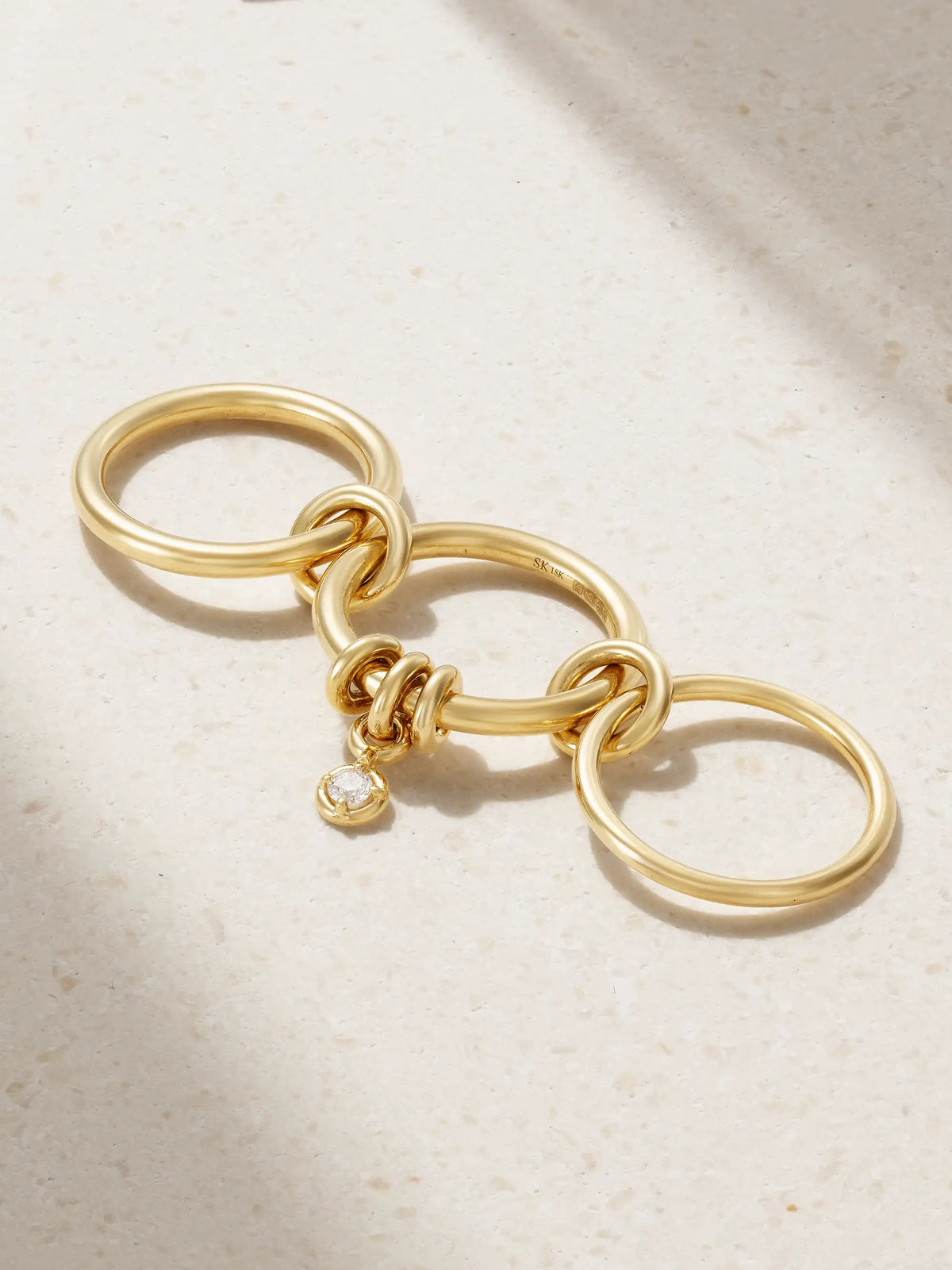 Piera Set Of Three 18-karat Gold Diamond Rings