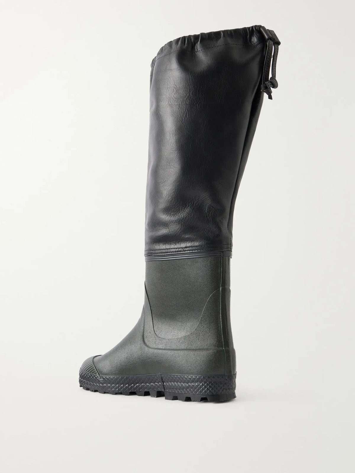 RIER Farmer Leather-trimmed Rubber Rain Boots