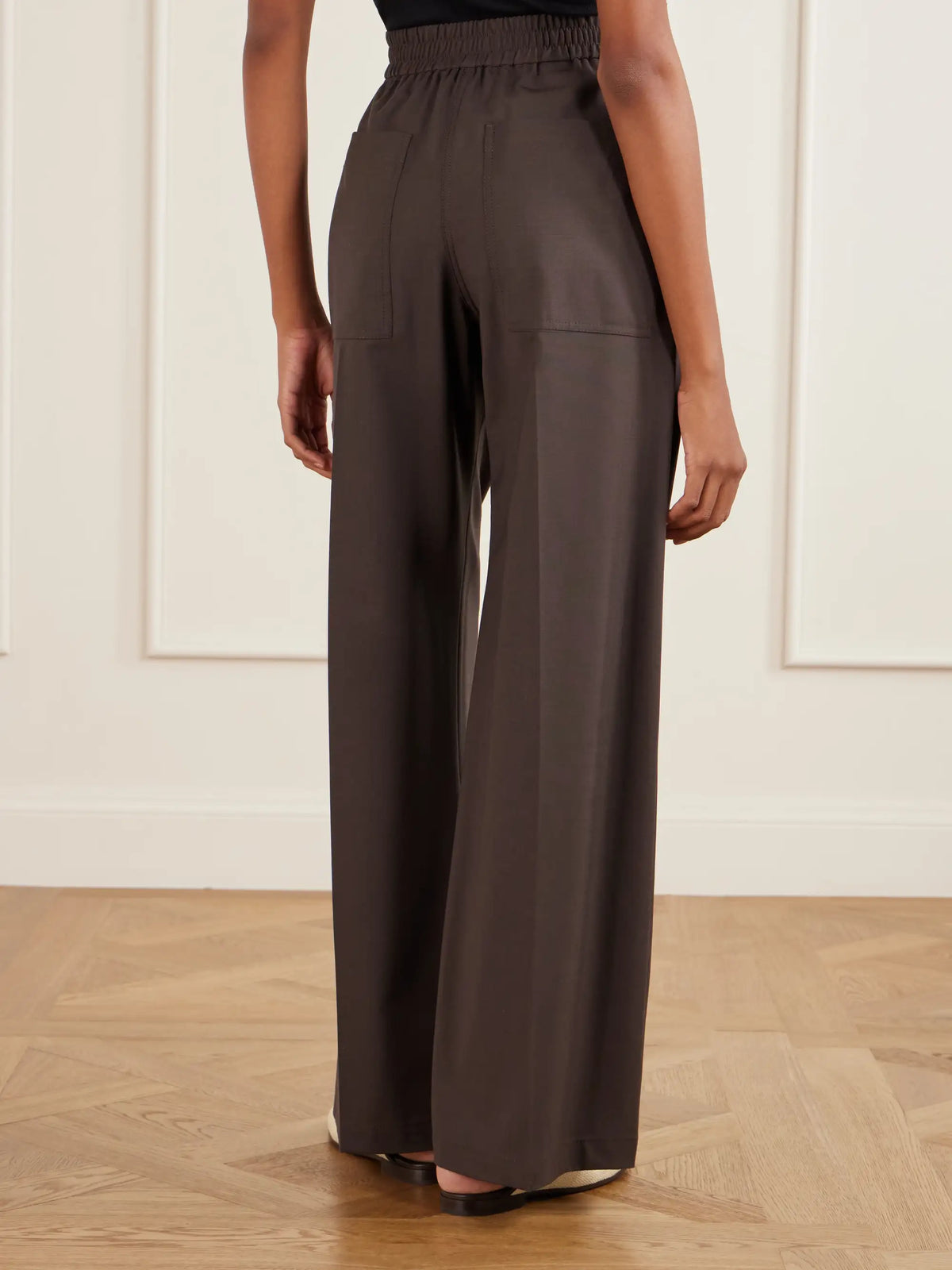 Wide-leg Wool-blend Pants