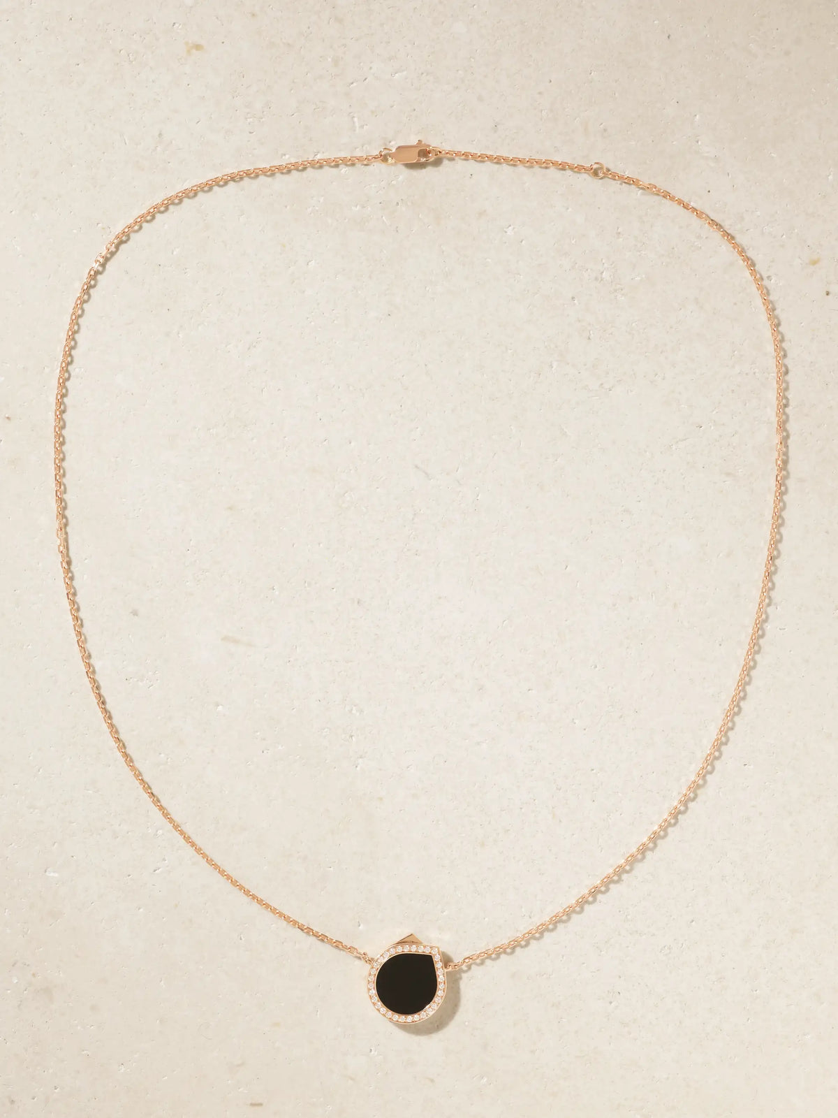 Antifer 18-karat Rose Gold, Onyx And Diamond Necklace