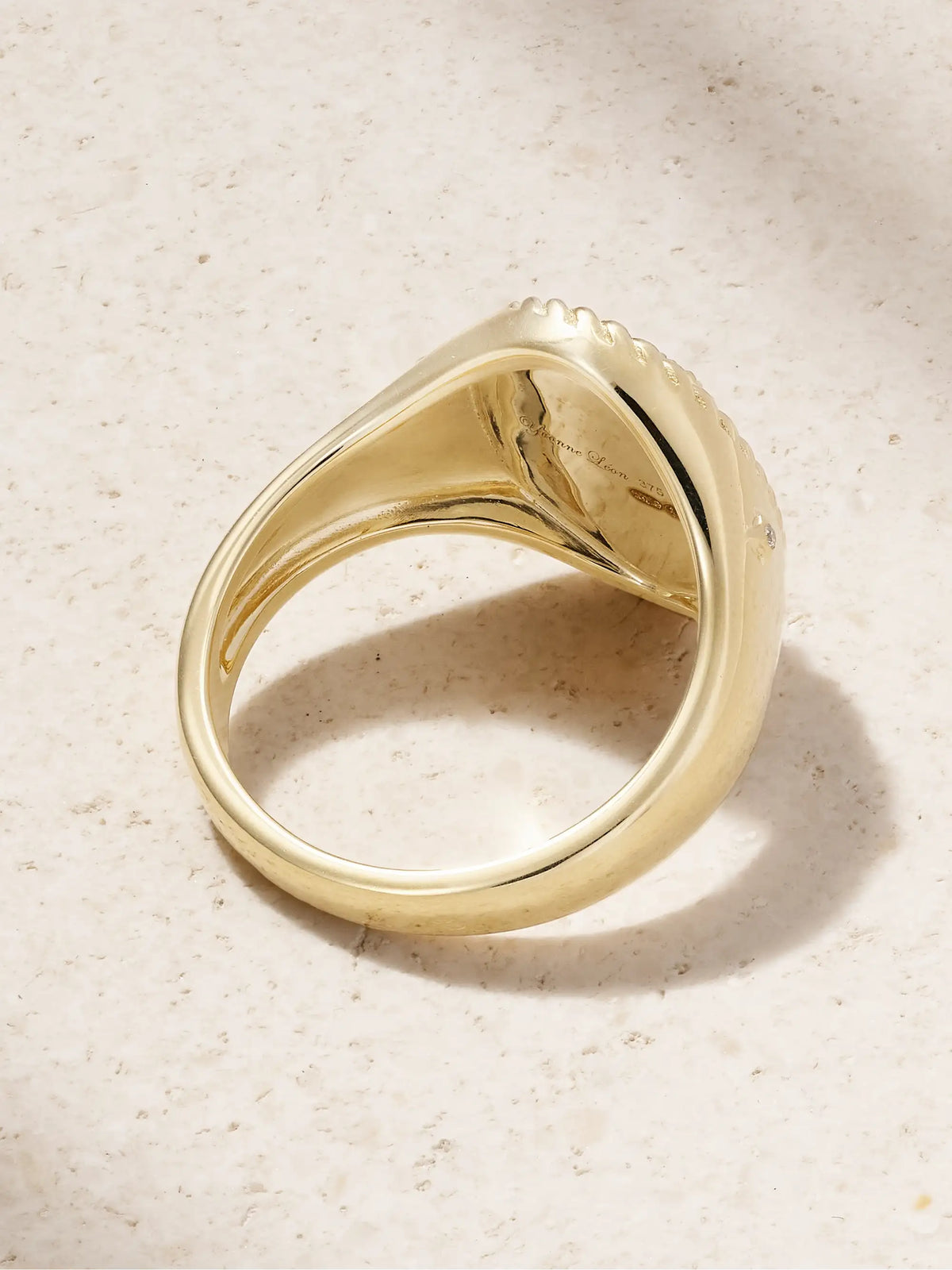 Chevalière Ovale La Savane 9-karat Gold, Diamond And Enamel Ring