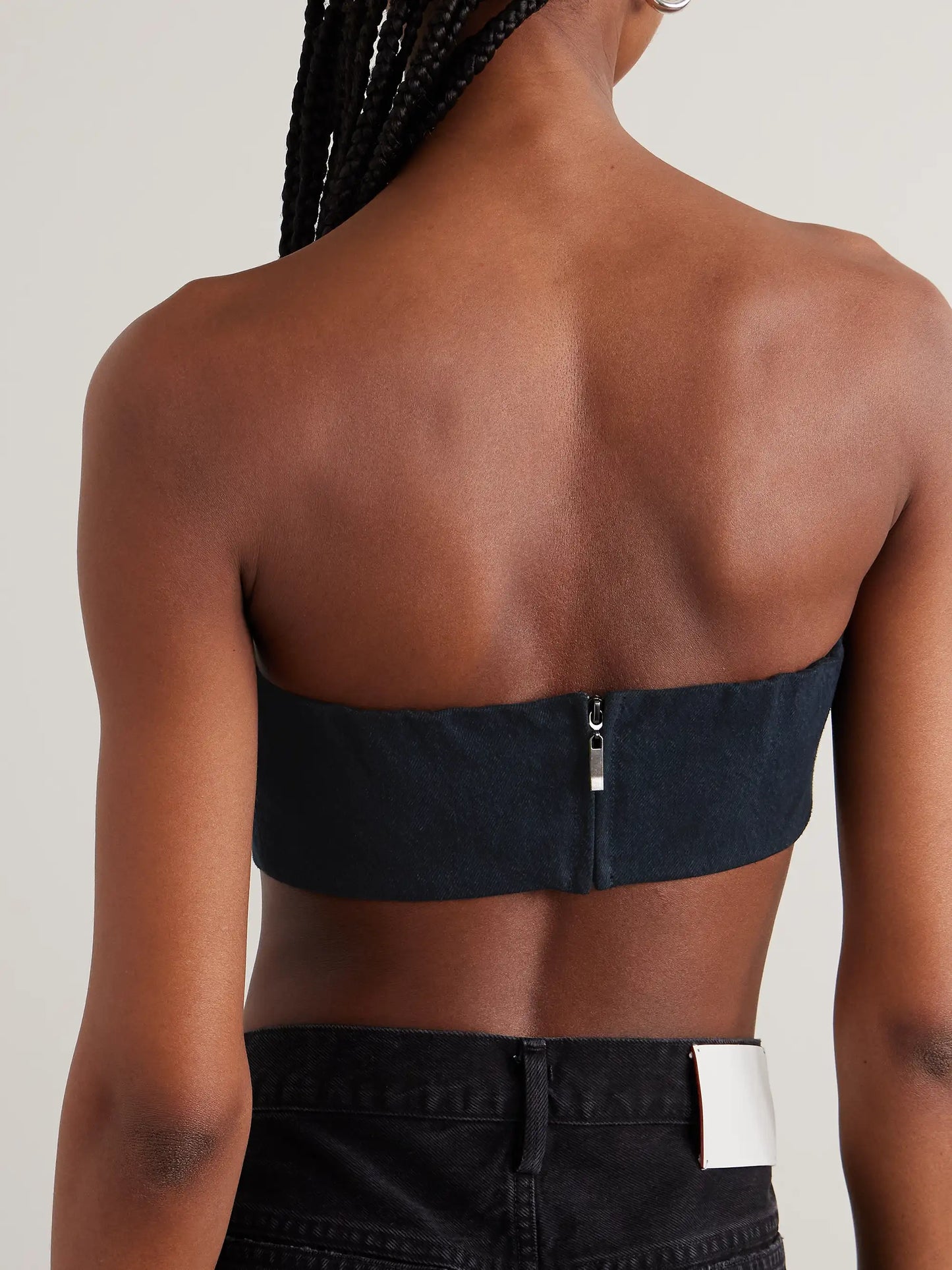 + Maria Mcmanus Organic And Recycled-denim Bandeau Top