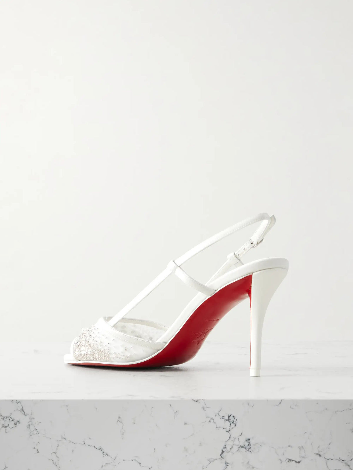 Miss Z 80 Embellished Mesh And Leather Slingback Sandals