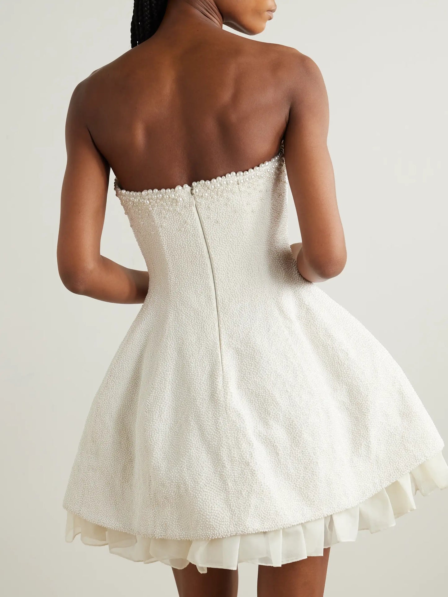 Olympia Strapless Embellished Stretch-tulle Mini Dress
