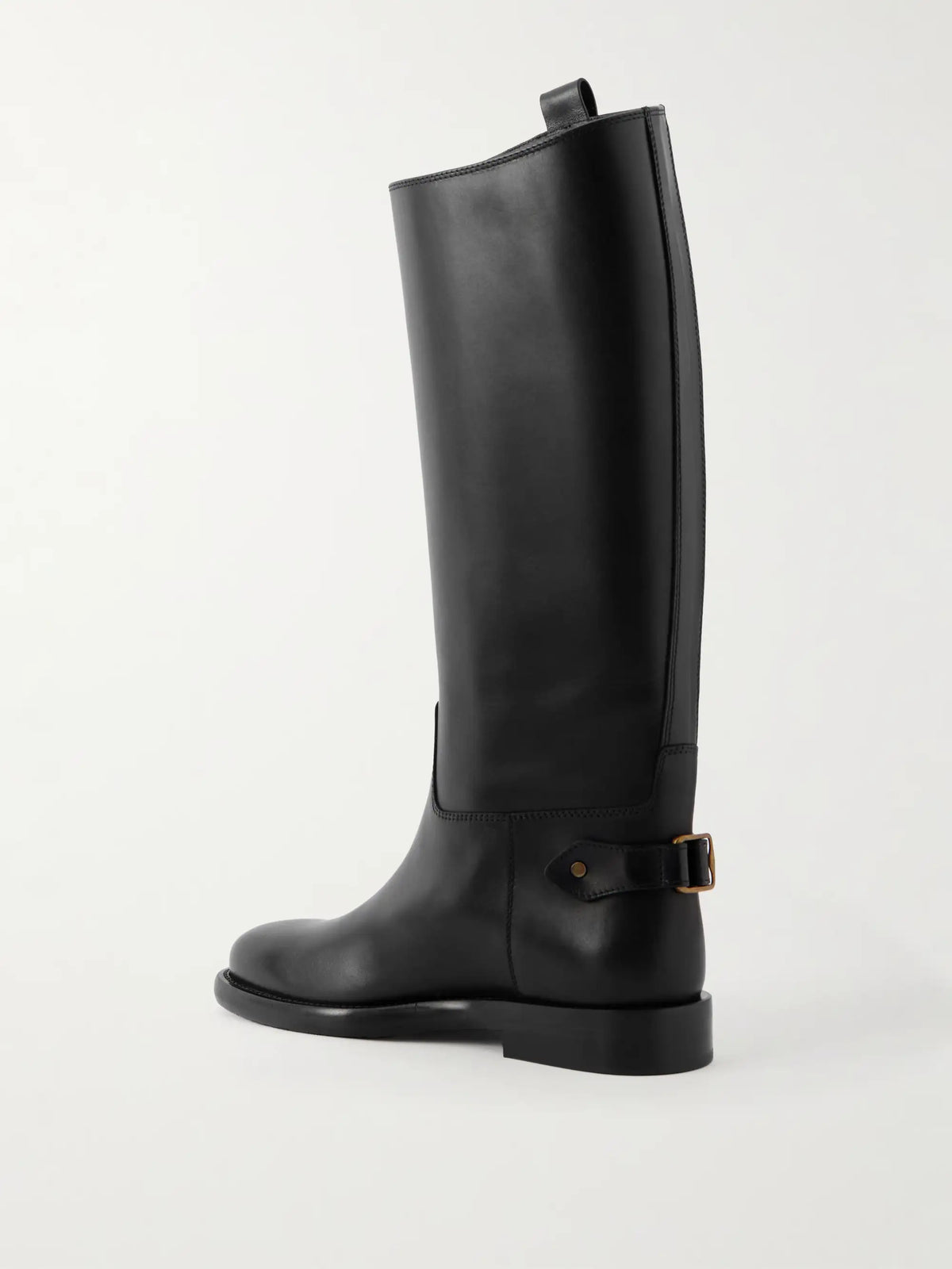 Buckled Leather Knee Boots