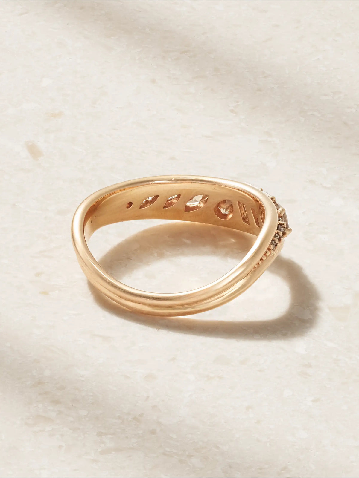 Stream Wave 18-karat Rose Gold Diamond Ring