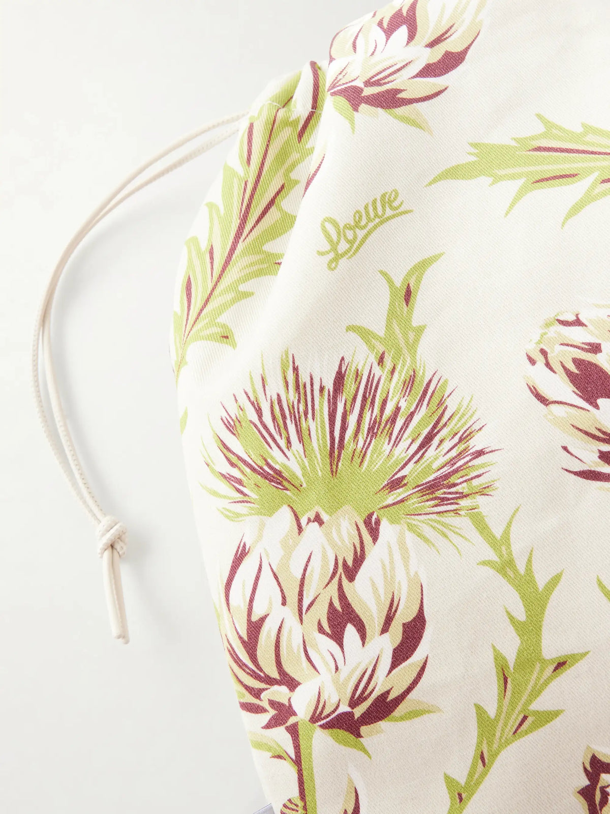 Floral-print Twill Drawstring Pouch