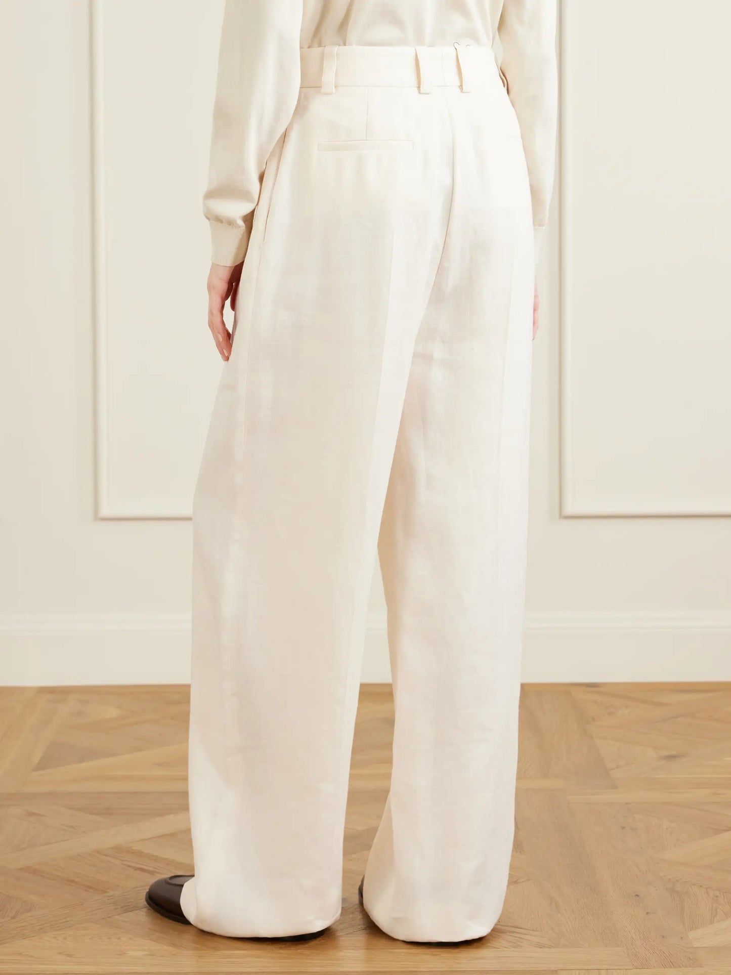 Lodger Linen And Wool-blend Wide-leg Pants