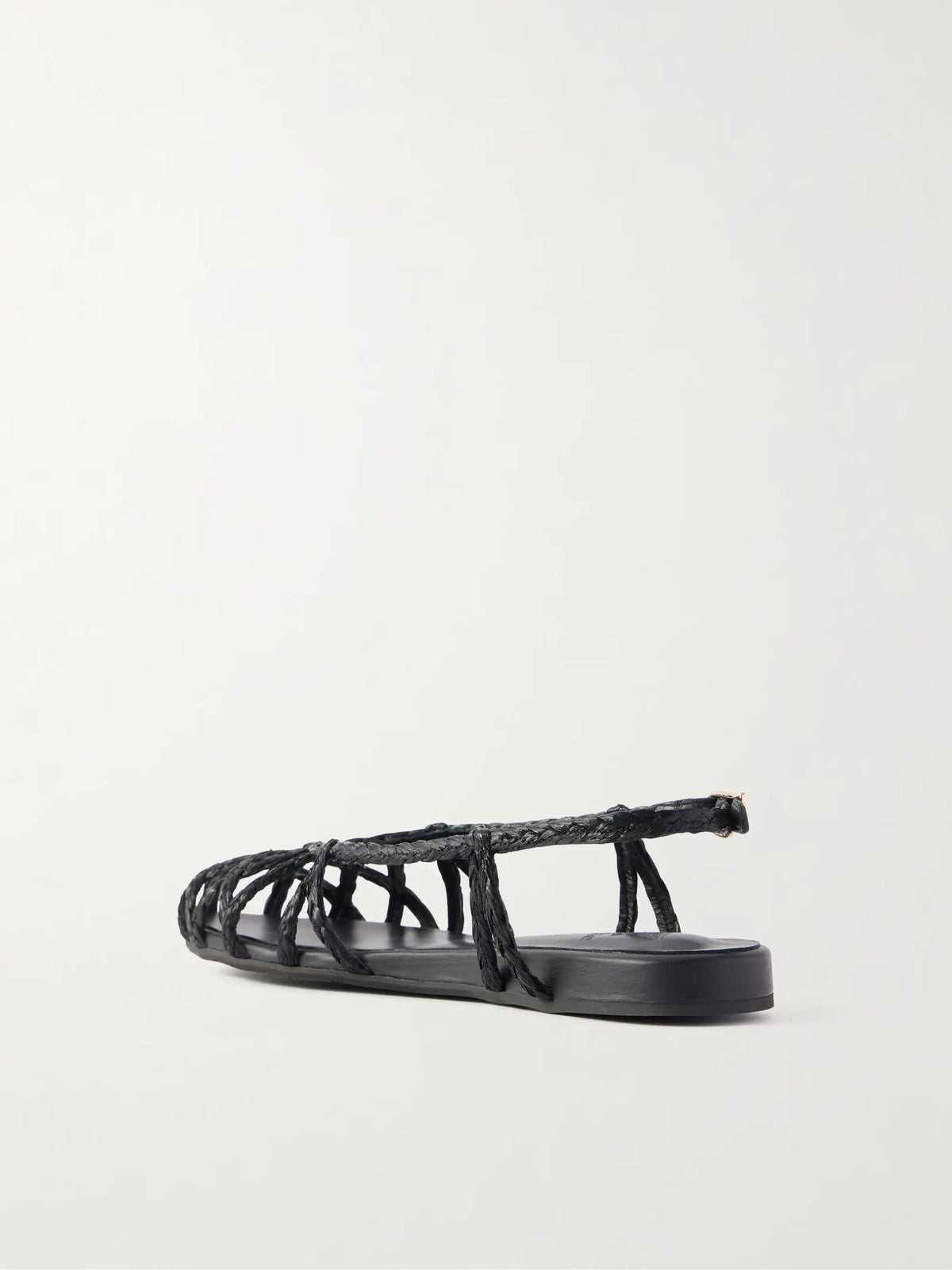 Kardia Leather-trimmed Raffia Sandals